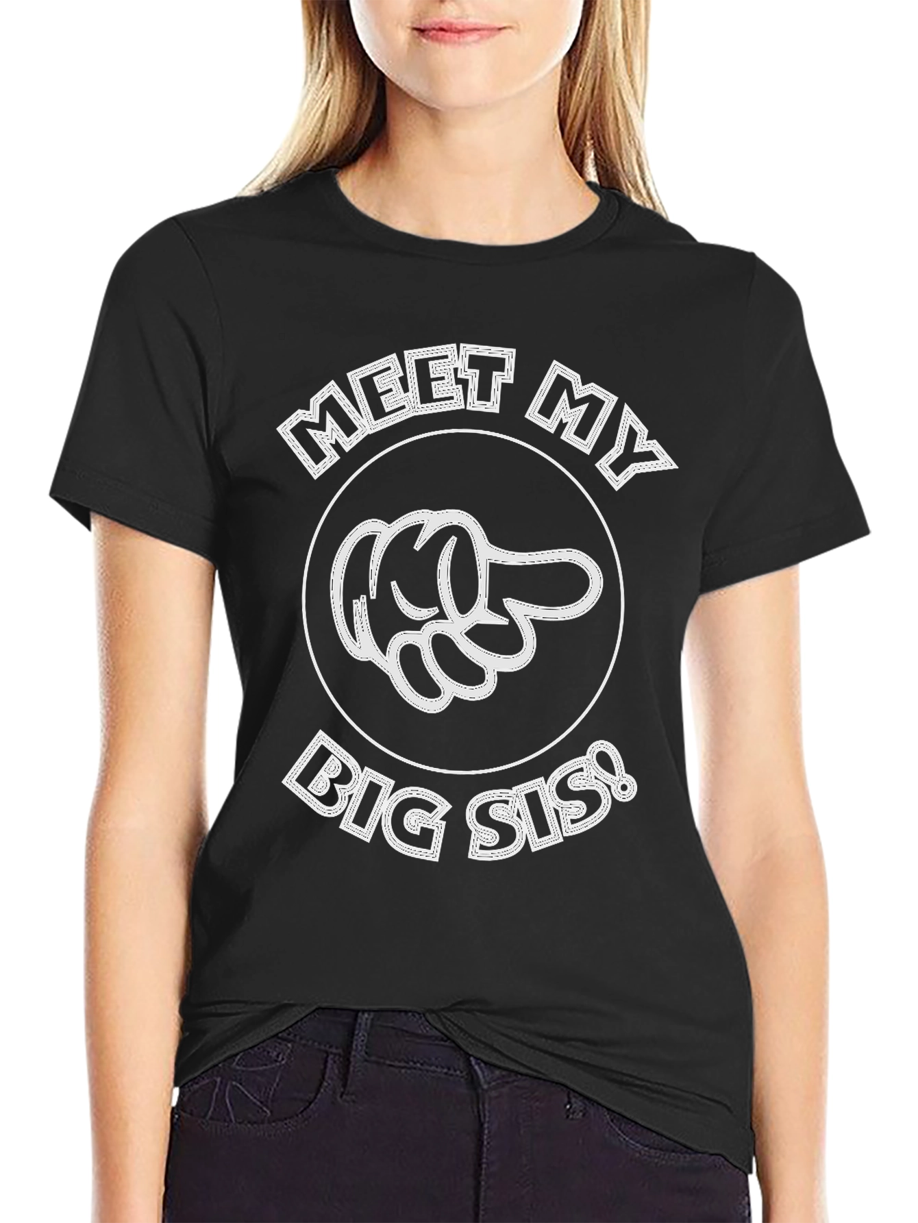Meet My Big Sis! Novelty Graphic T-Shirt