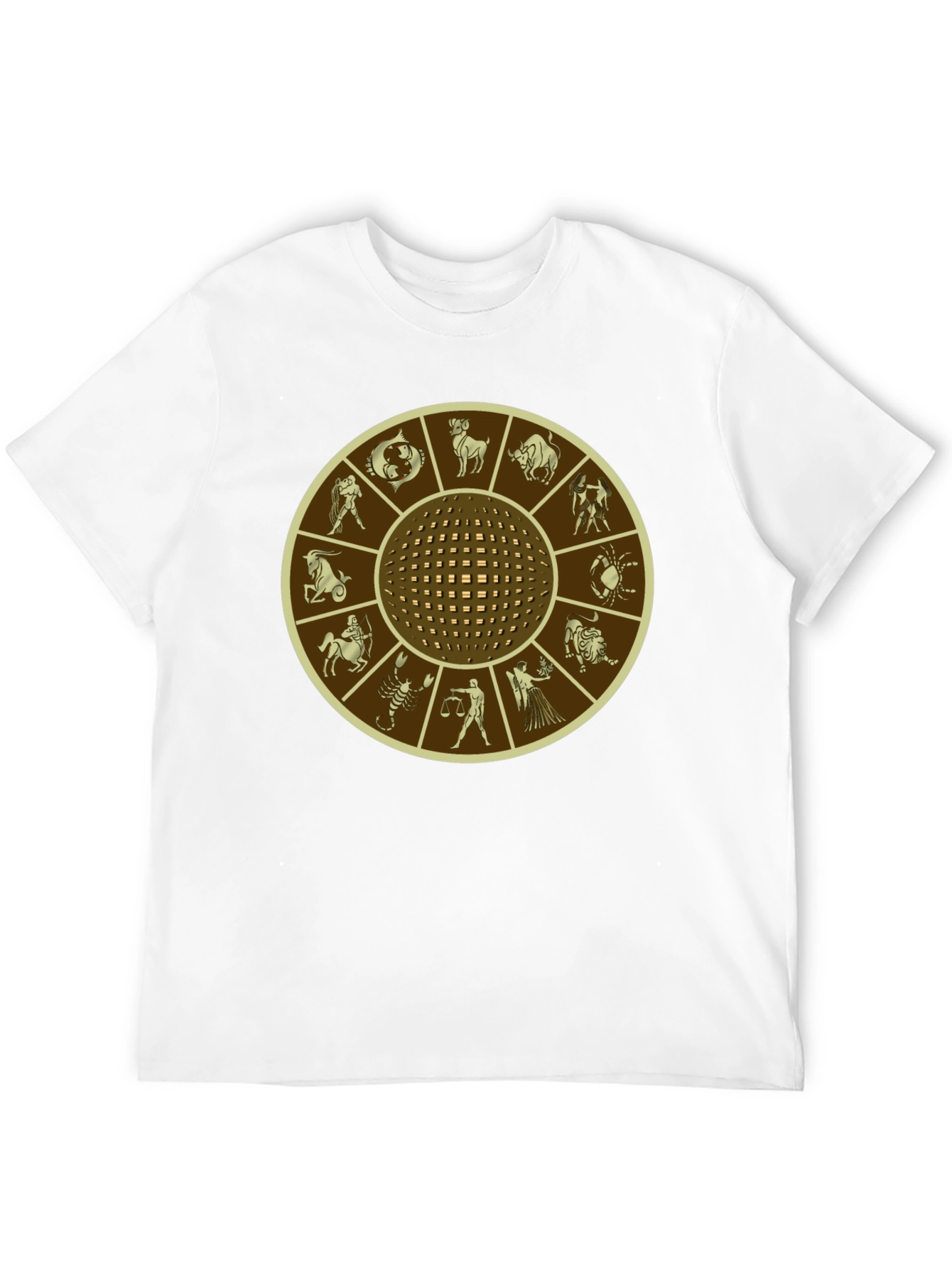 Zodiac Wheel Graphic Print Black T-Shirt