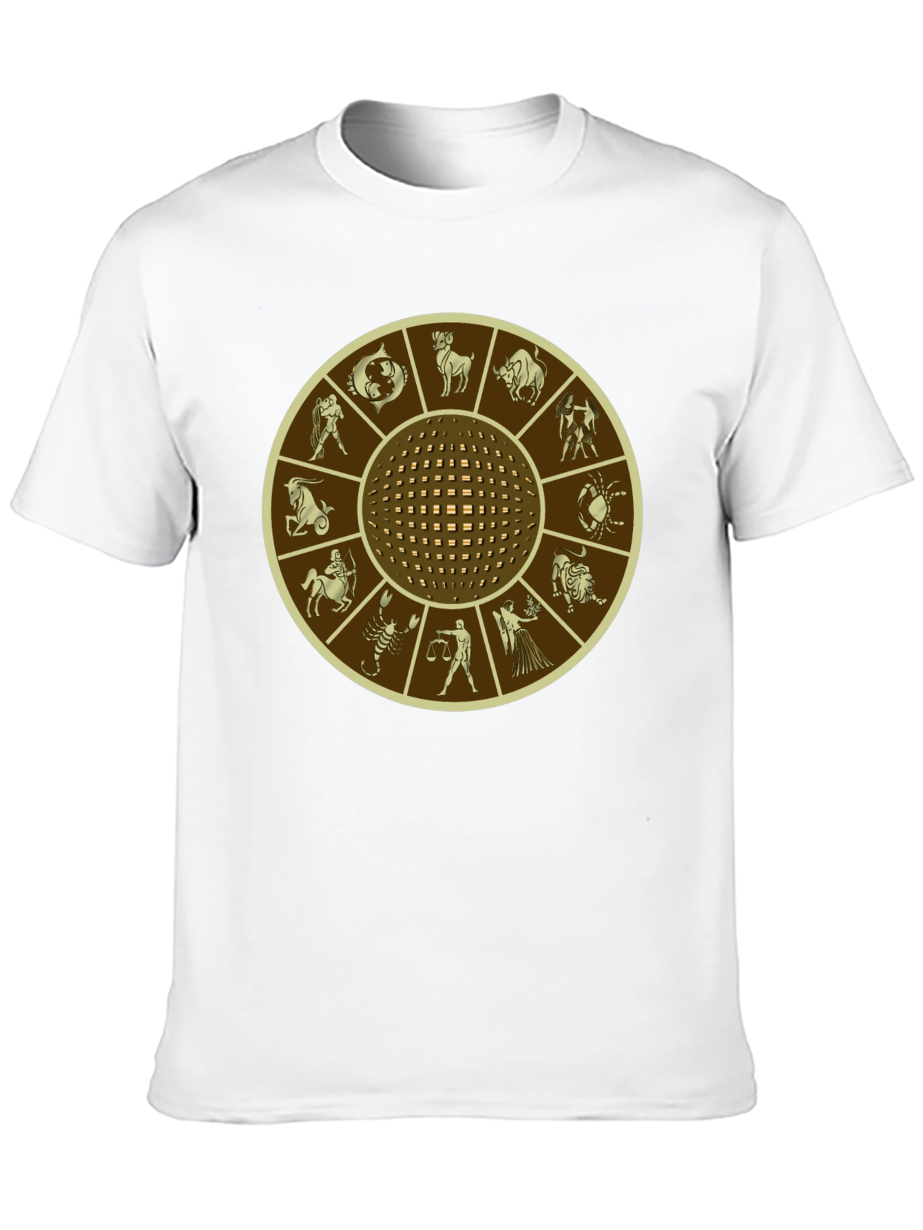 Zodiac Wheel Graphic Print Black T-Shirt