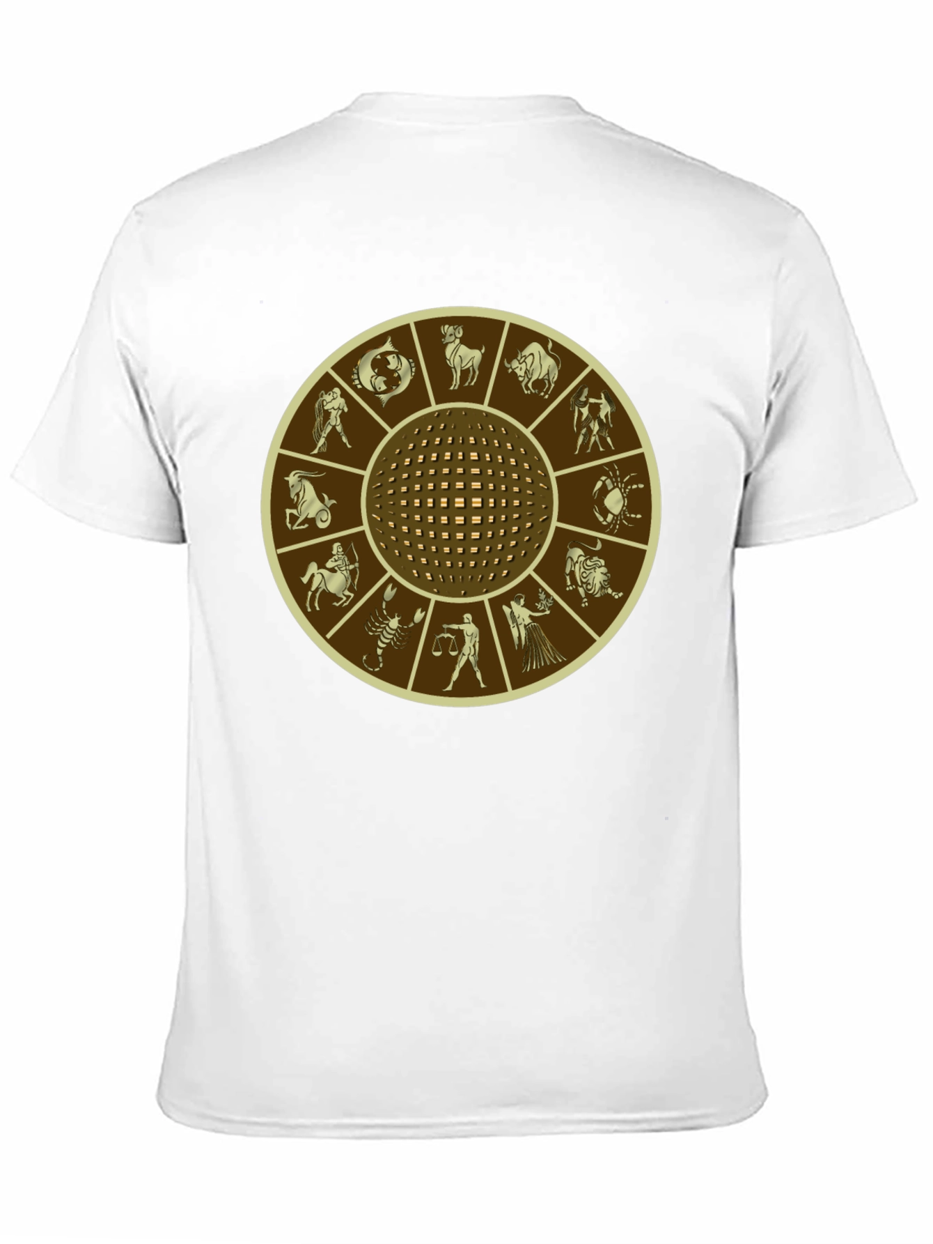 Zodiac Wheel Graphic Print Black T-Shirt