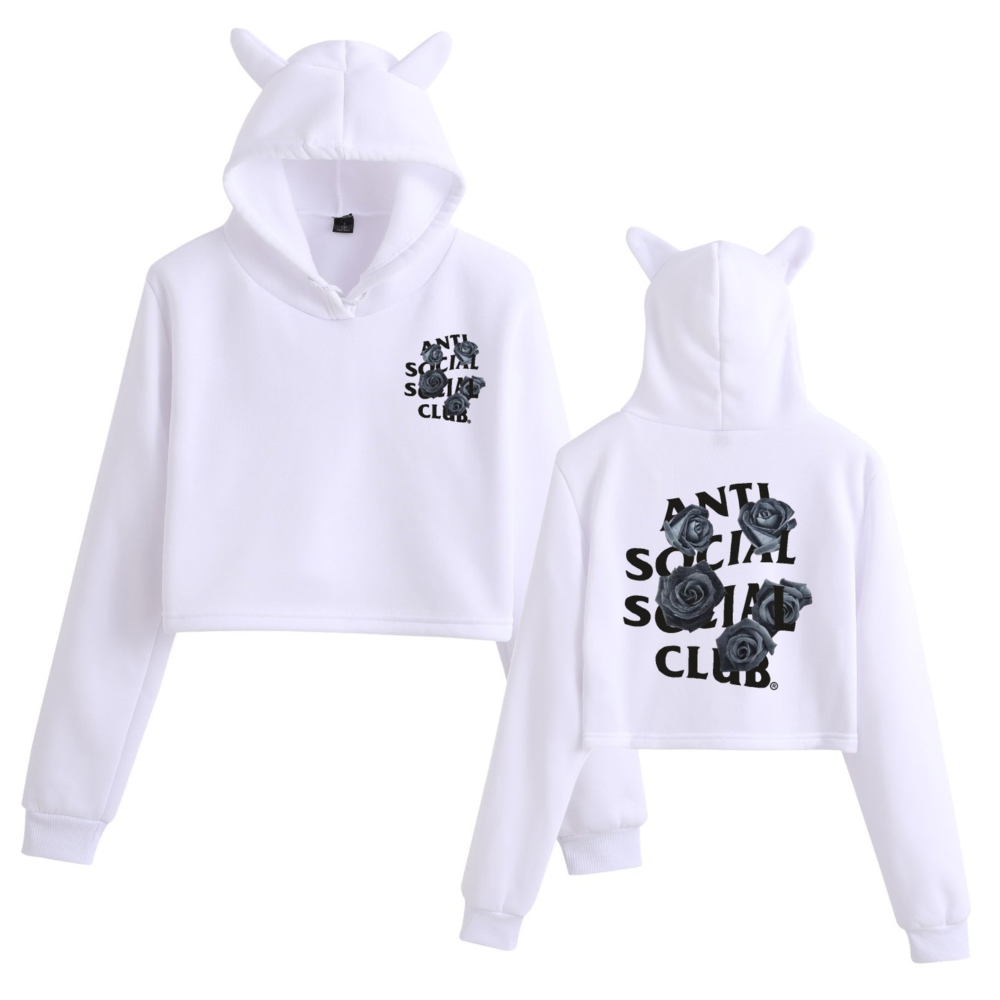 Anti Social Social Club Floral Print Student Creative Crop Top