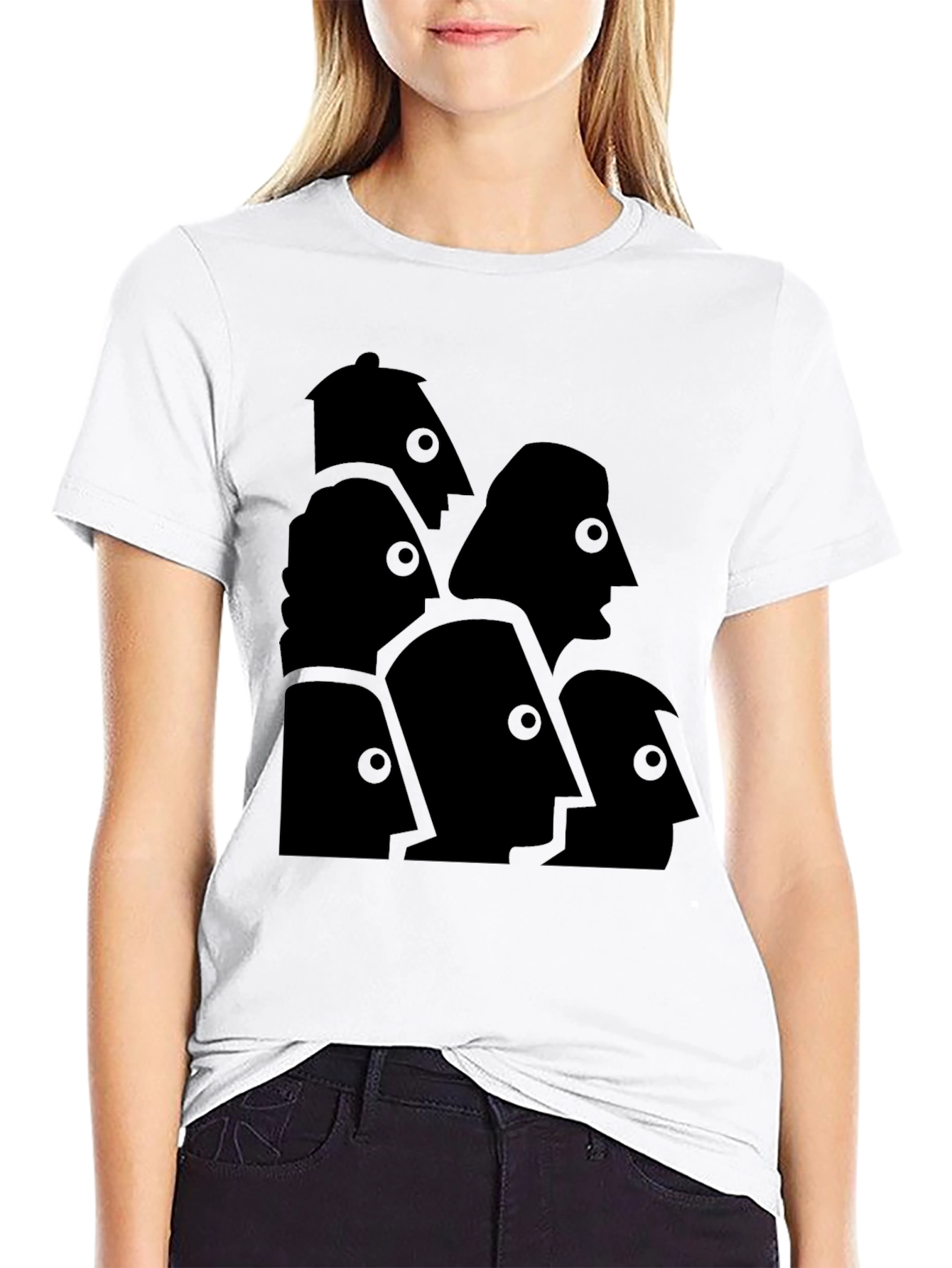 Abstract Faces Graphic Tee - Modern Art T-Shirt