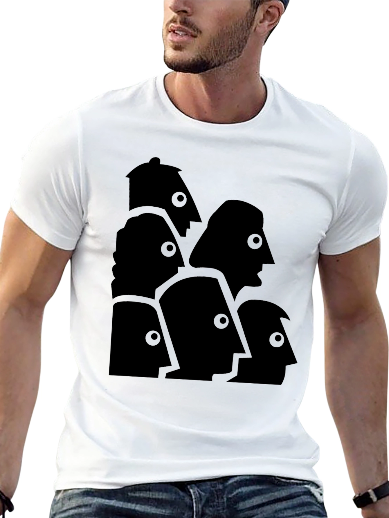 Abstract Faces Graphic Tee - Modern Art T-Shirt