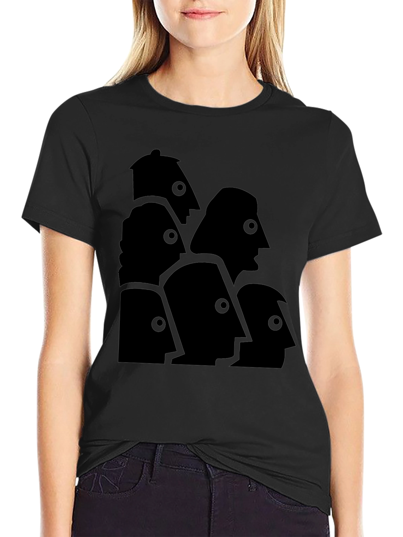 Abstract Faces Graphic Tee - Modern Art T-Shirt