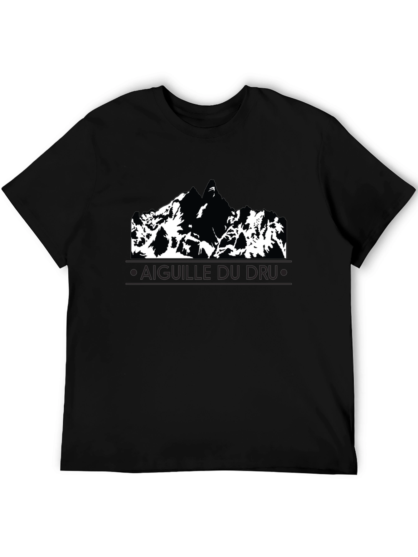 Aiguille du Dru Mountain Black T-Shirt