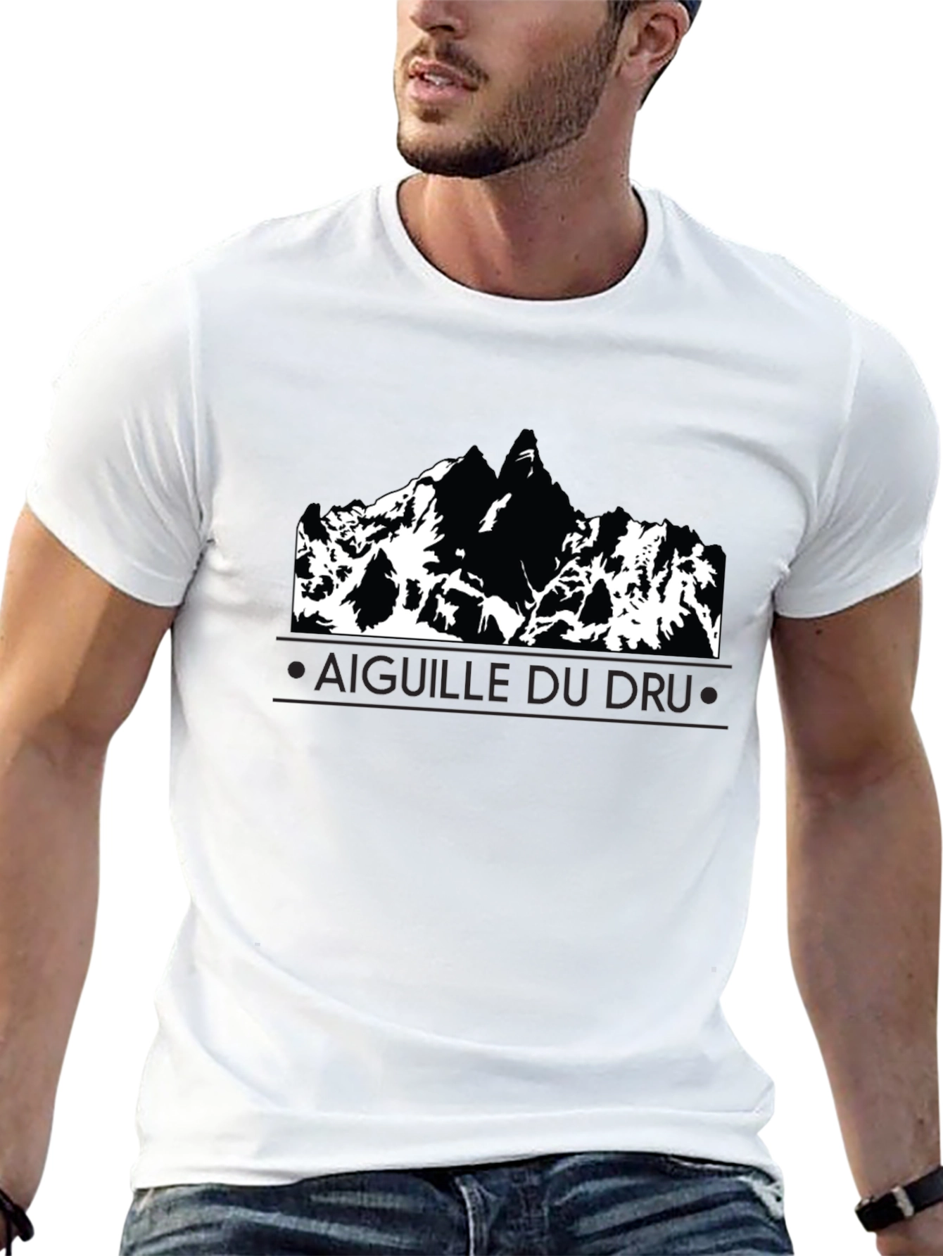 Aiguille du Dru Mountain Black T-Shirt