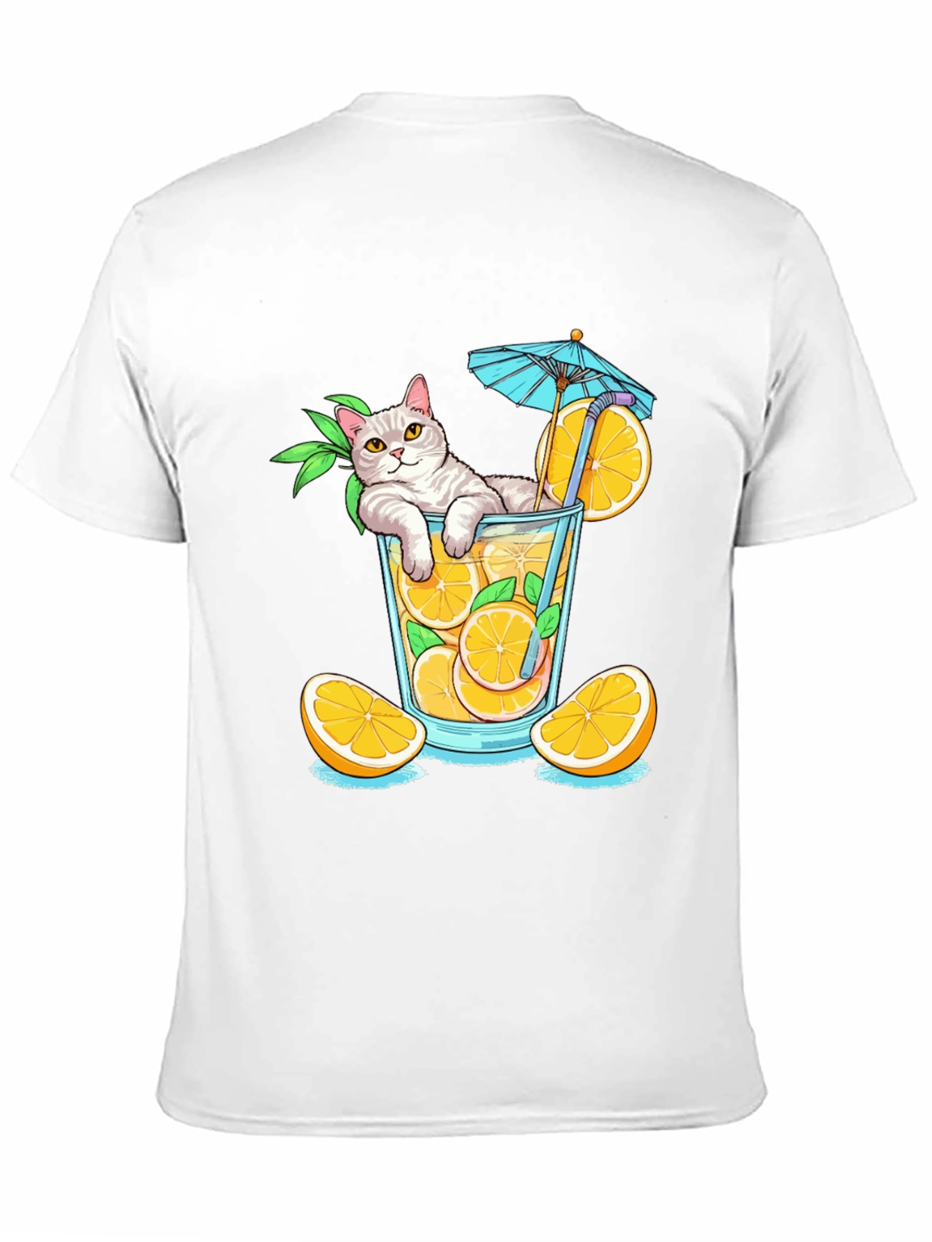 Cat Sipping Orange Juice T-Shirt