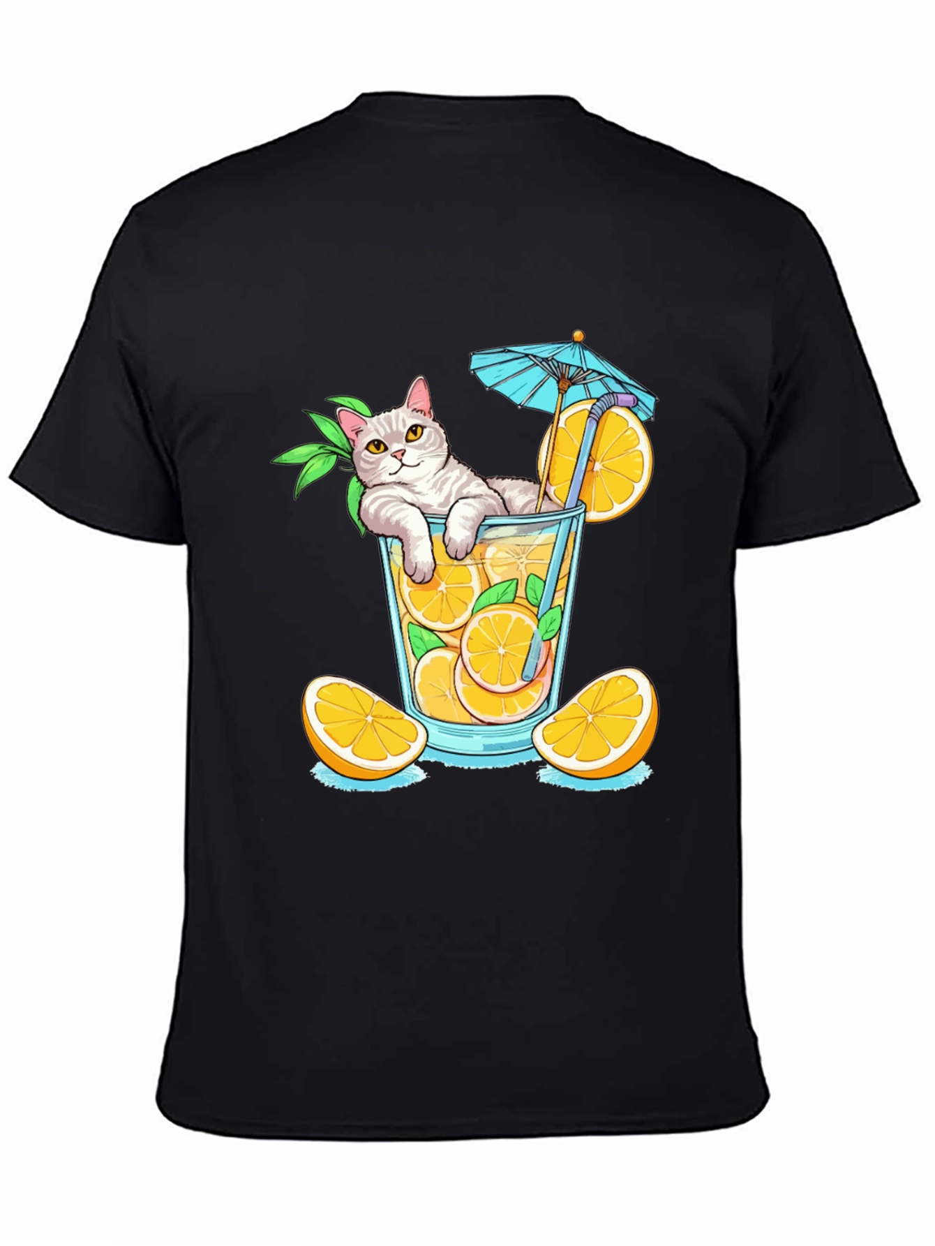 Cat Sipping Orange Juice T-Shirt