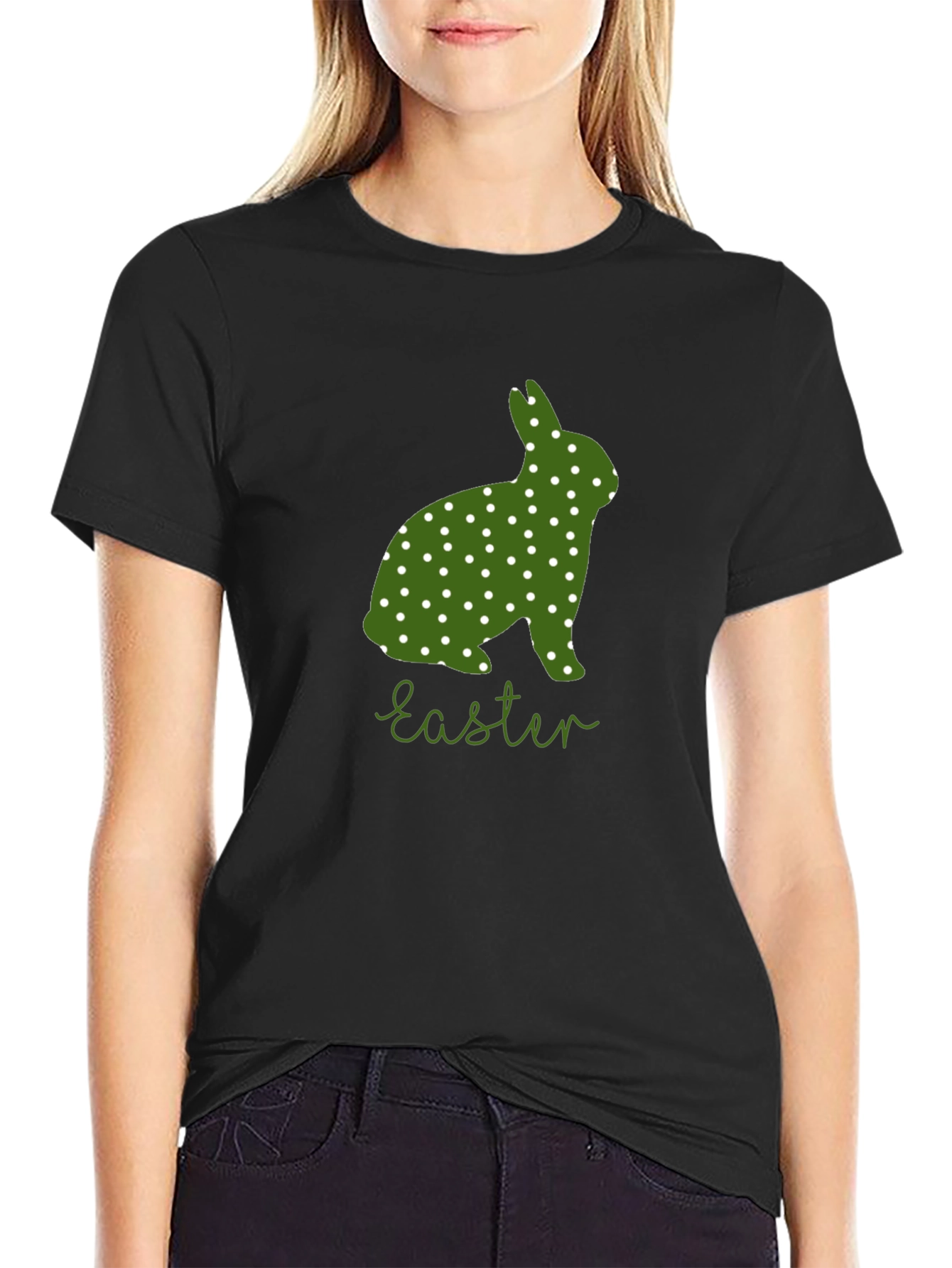 Easter Bunny Polka Dot T-Shirt - Cute Holiday Tee