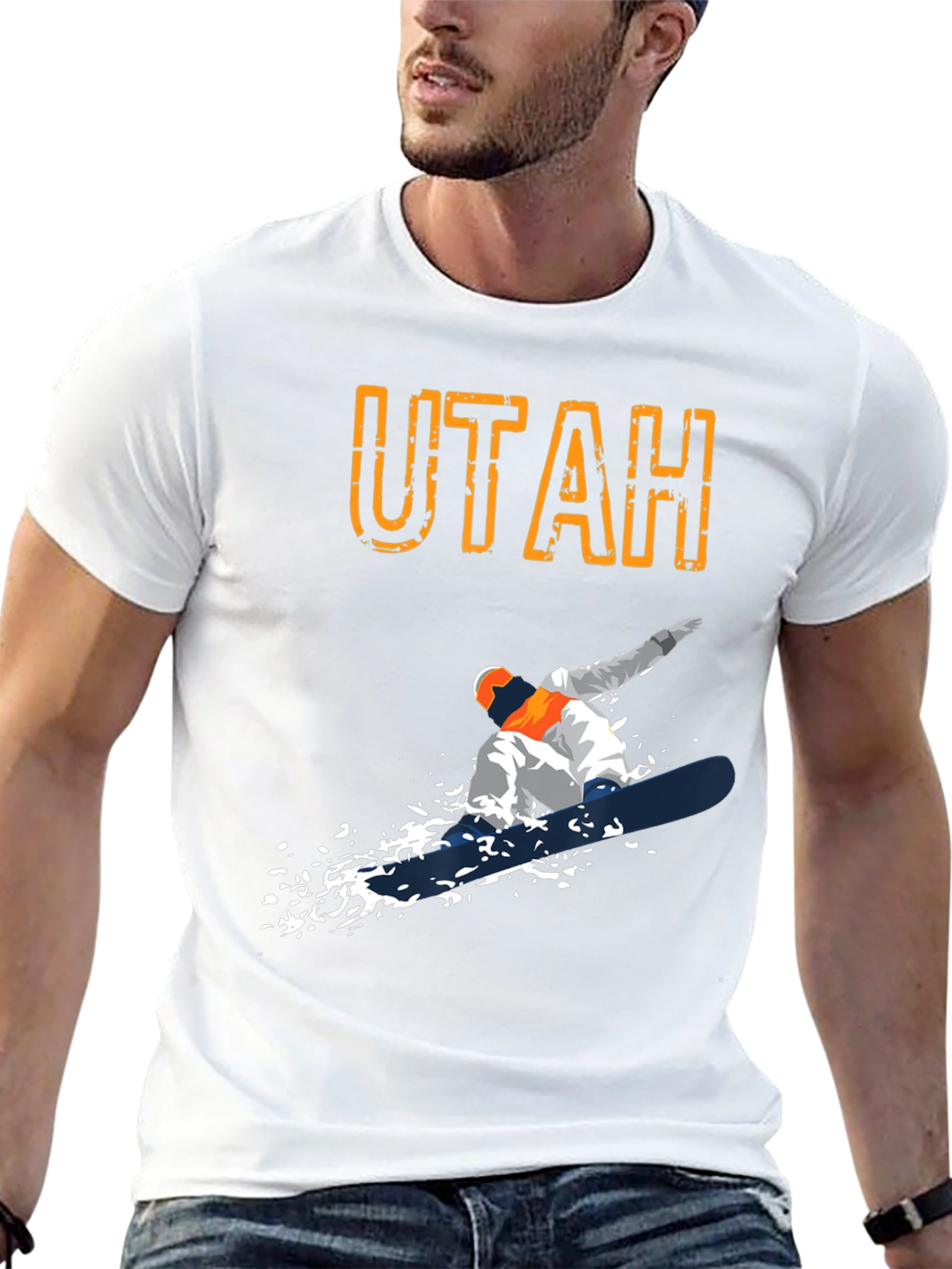 Utah Snowboarder Graphic T-Shirt - Black