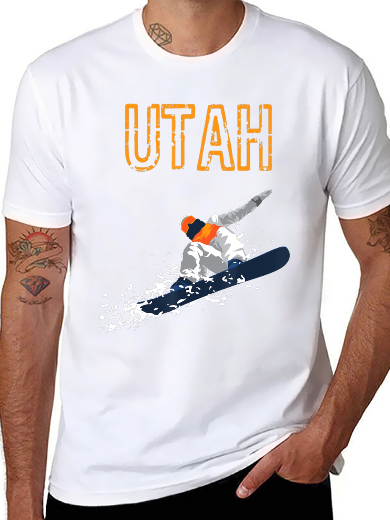 Utah Snowboarder Graphic T-Shirt - Black