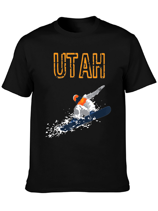Utah Snowboarder Graphic T-Shirt - Black
