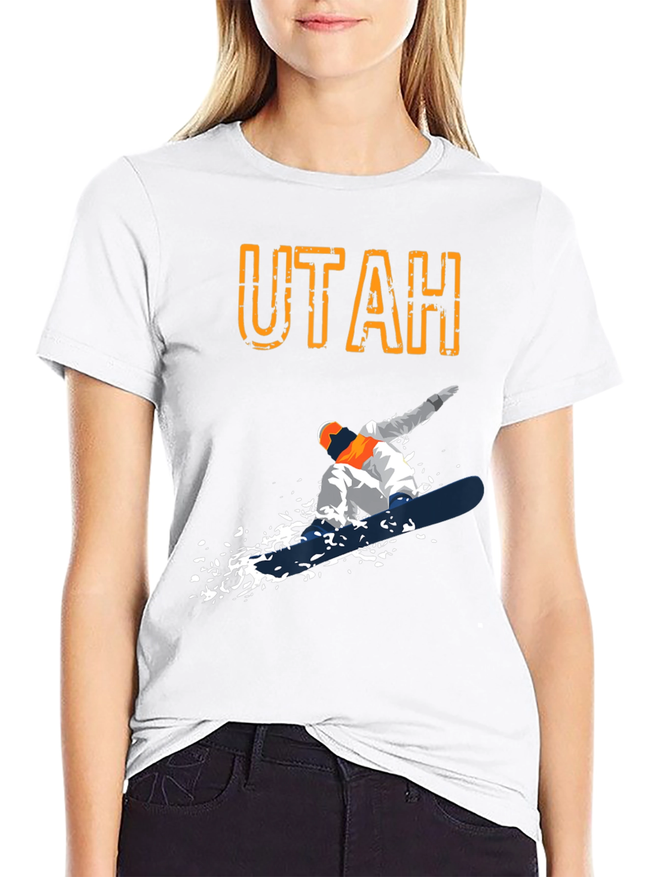 Utah Snowboarder Graphic T-Shirt - Black