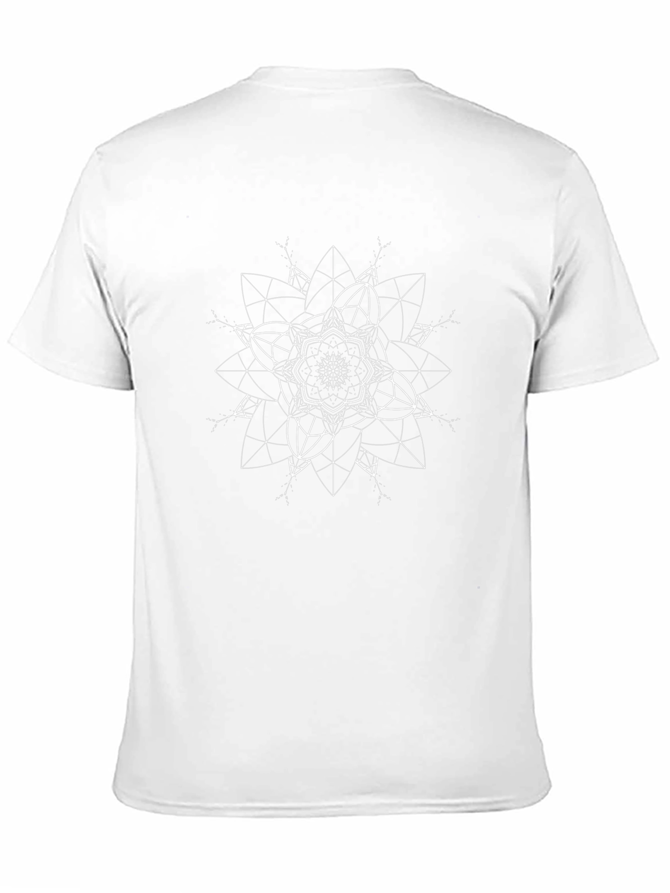 Black Tee with Geometric Mandala Print