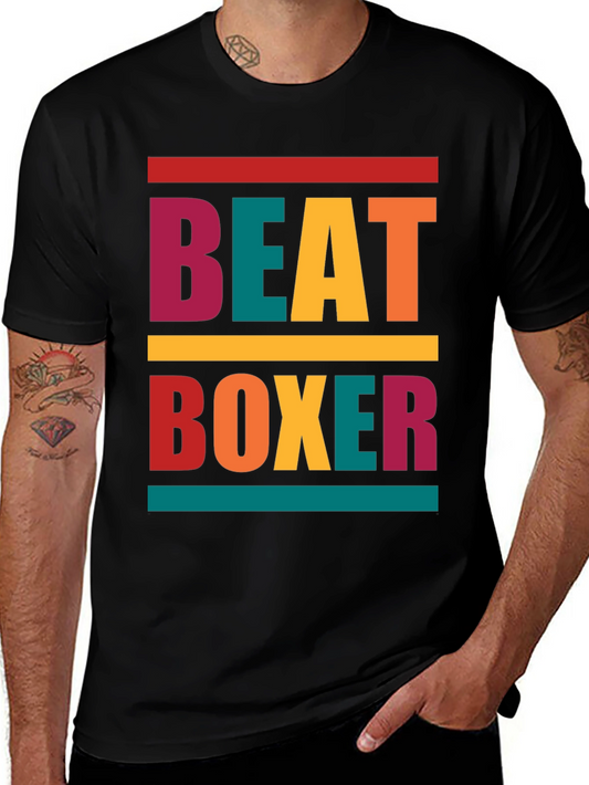 Retro Beat Boxer Graphic Tee - Trendy Mens T-Shirt