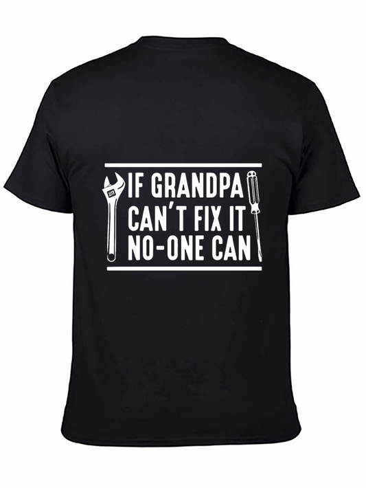 Grandpa Can Fix It Black T-Shirt