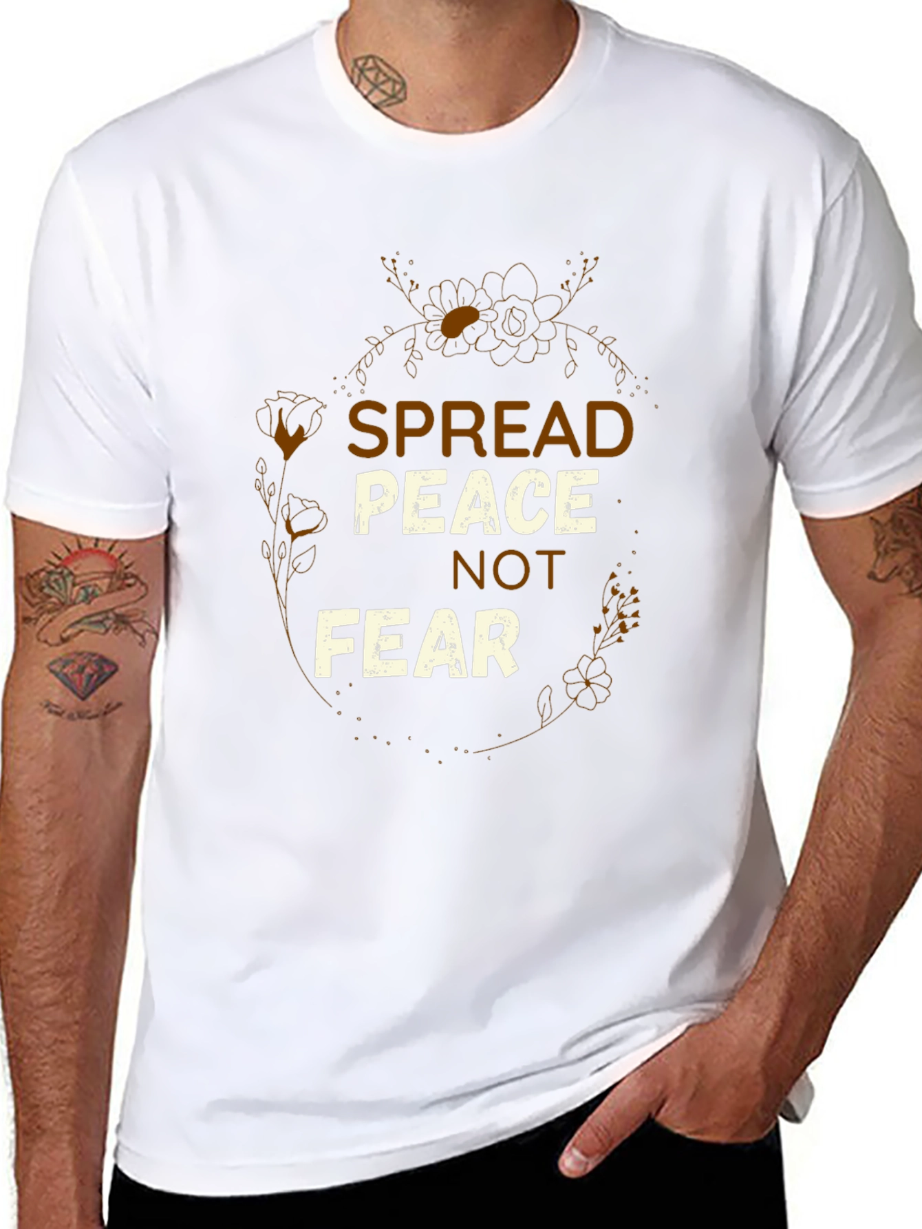 Spread Peace Graphic Tee - Black Short Sleeve