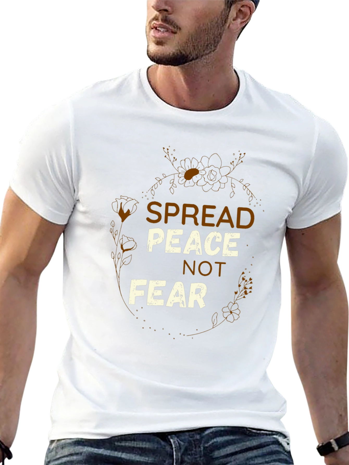 Spread Peace Graphic Tee - Black Short Sleeve