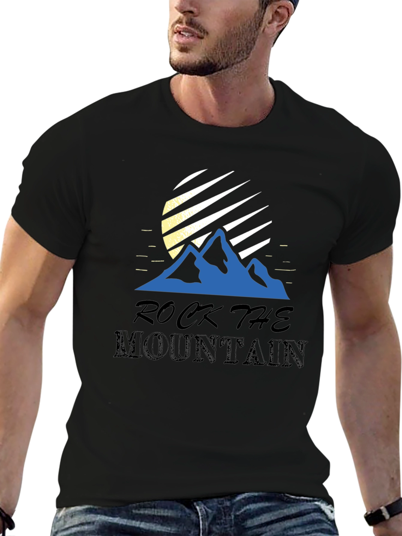 Rock The Mountain Graphic T-Shirt - Black