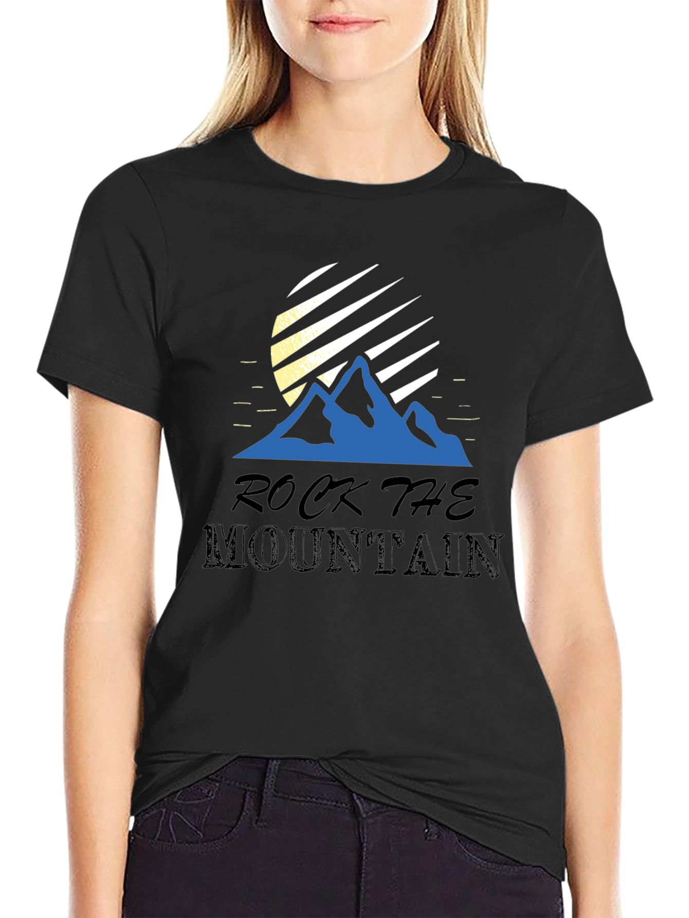 Rock The Mountain Graphic T-Shirt - Black