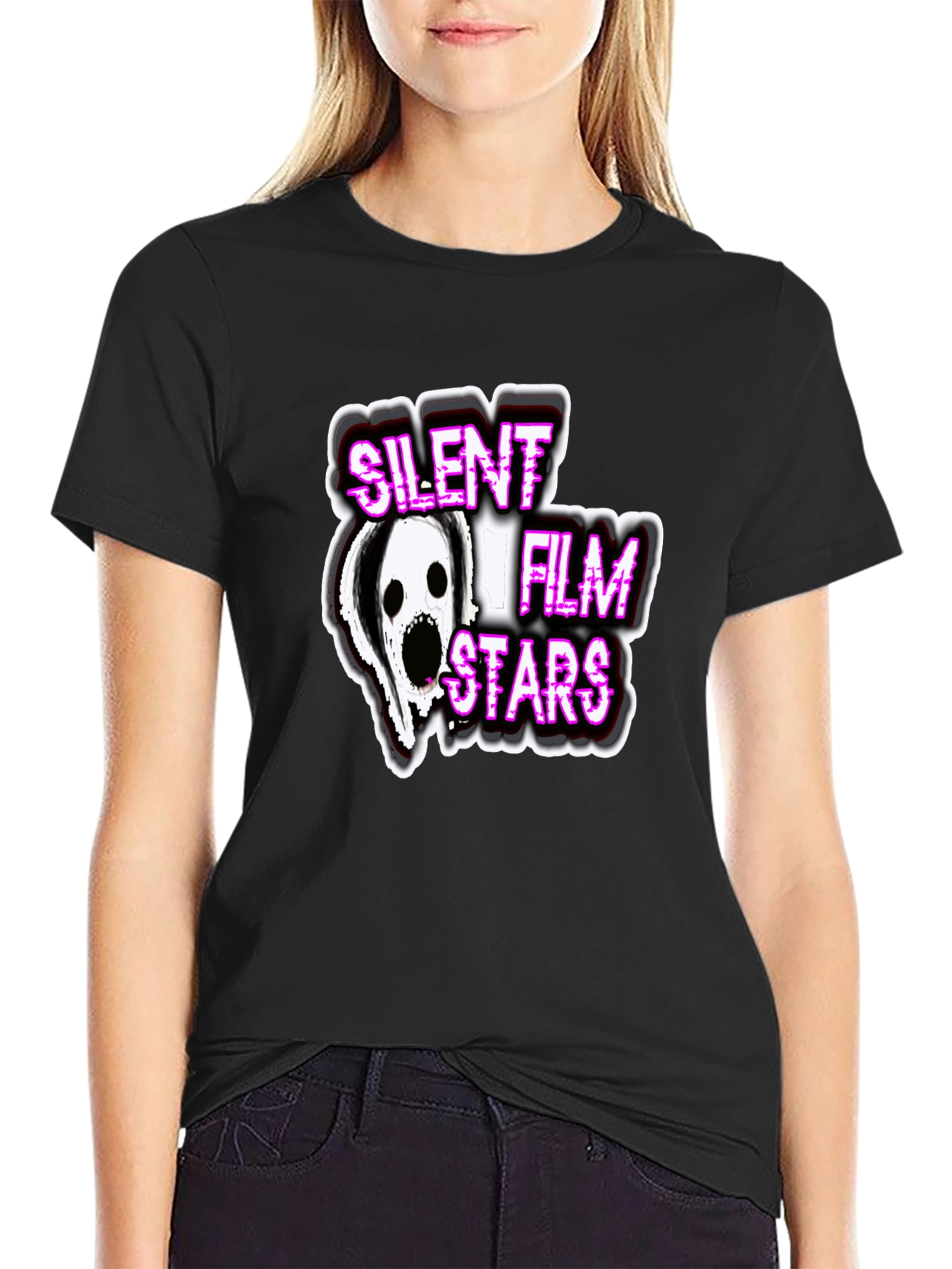 Silent Film Stars Graphic Tee - Black