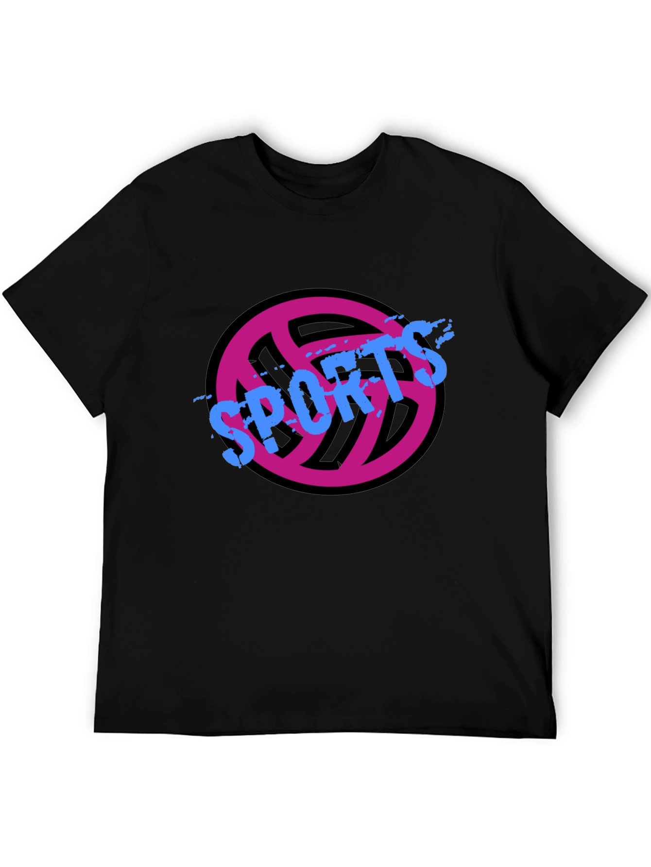 Sports Graphic Tee - Black Casual T-Shirt