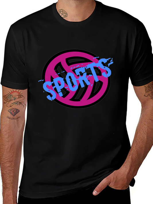 Sports Graphic Tee - Black Casual T-Shirt