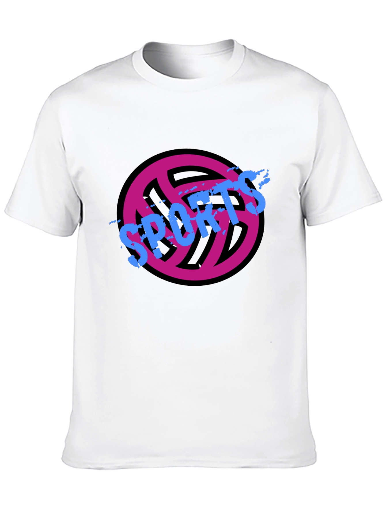 Sports Graphic Tee - Black Casual T-Shirt