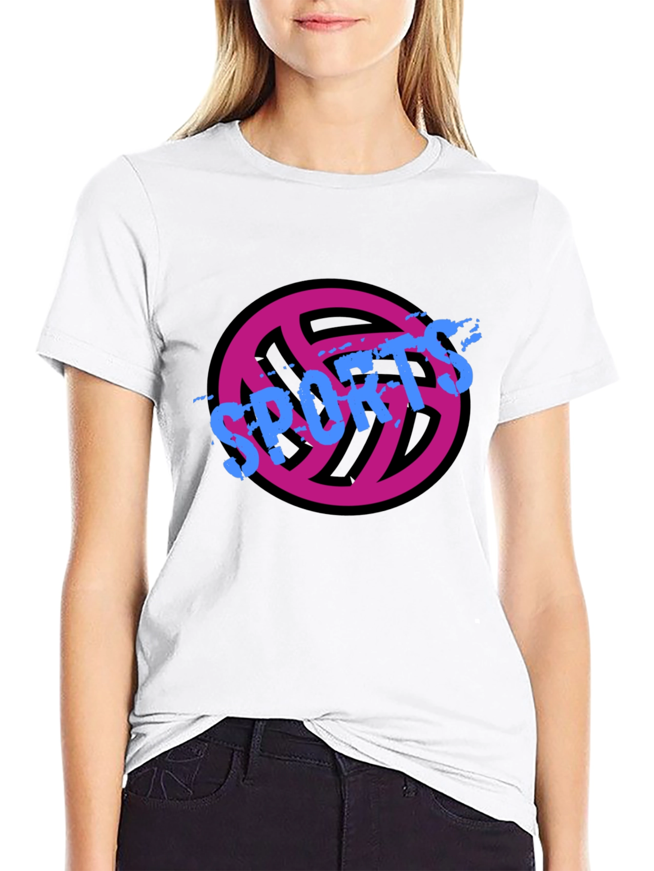 Sports Graphic Tee - Black Casual T-Shirt