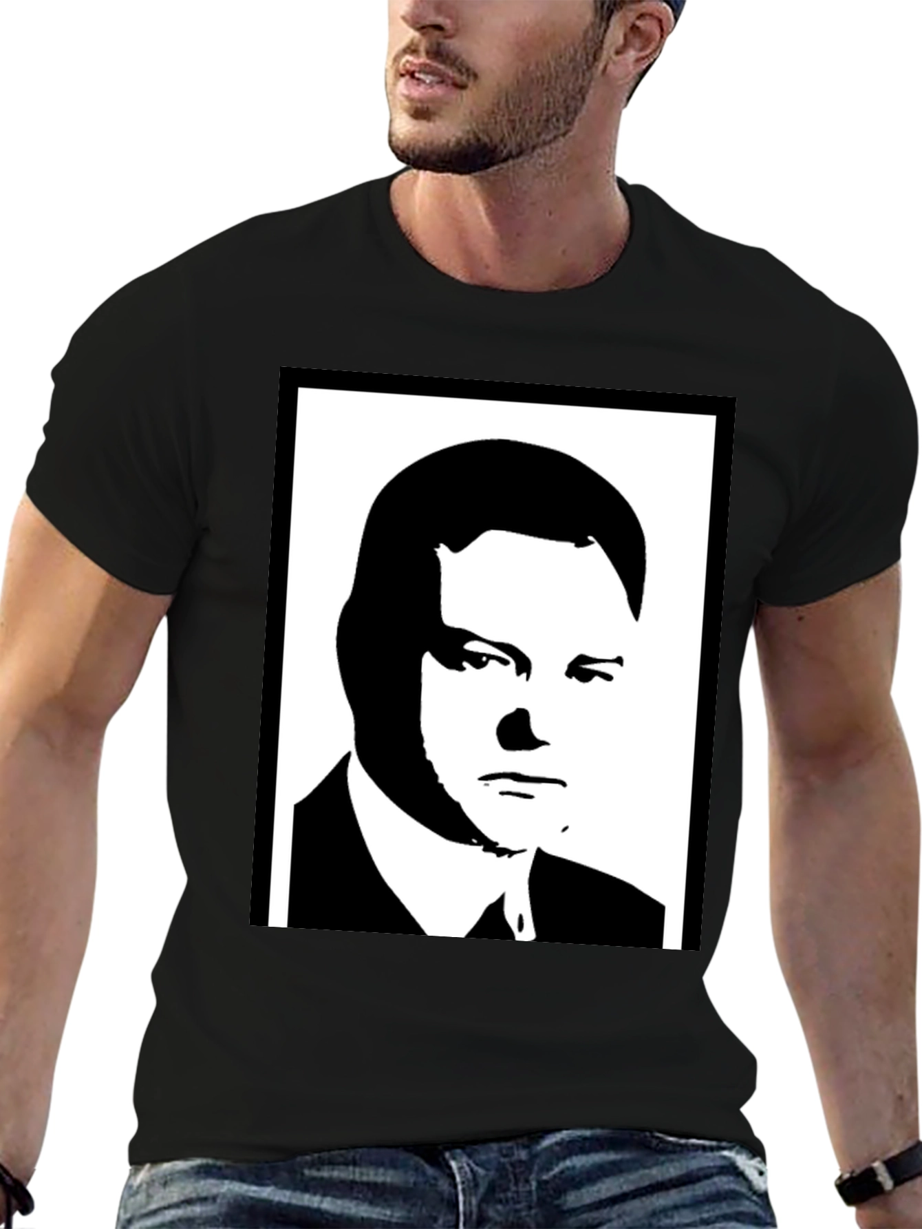 Silhouette Portrait Tee - Bold Graphic Black Shirt