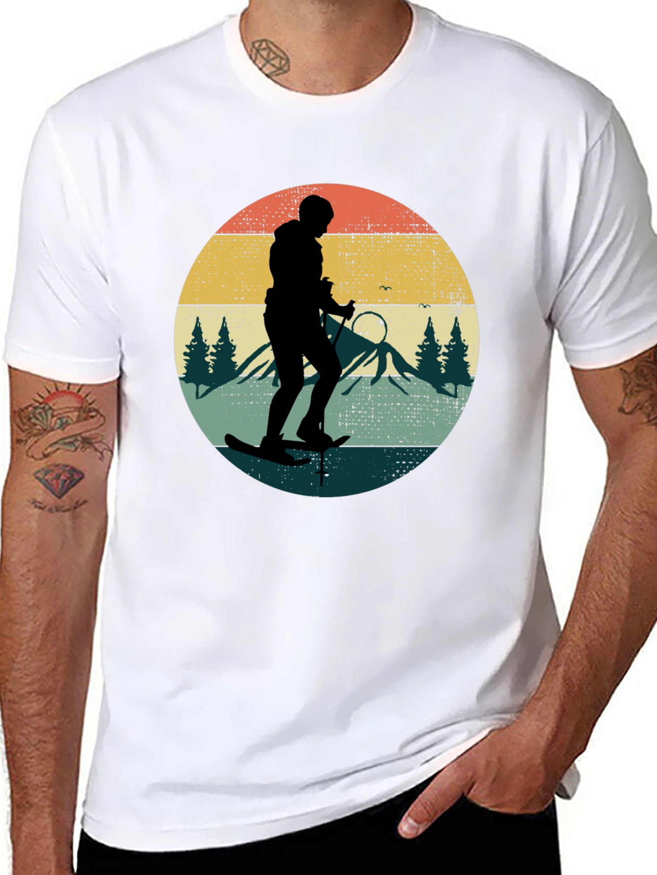 Retro Skiing Silhouette T-Shirt