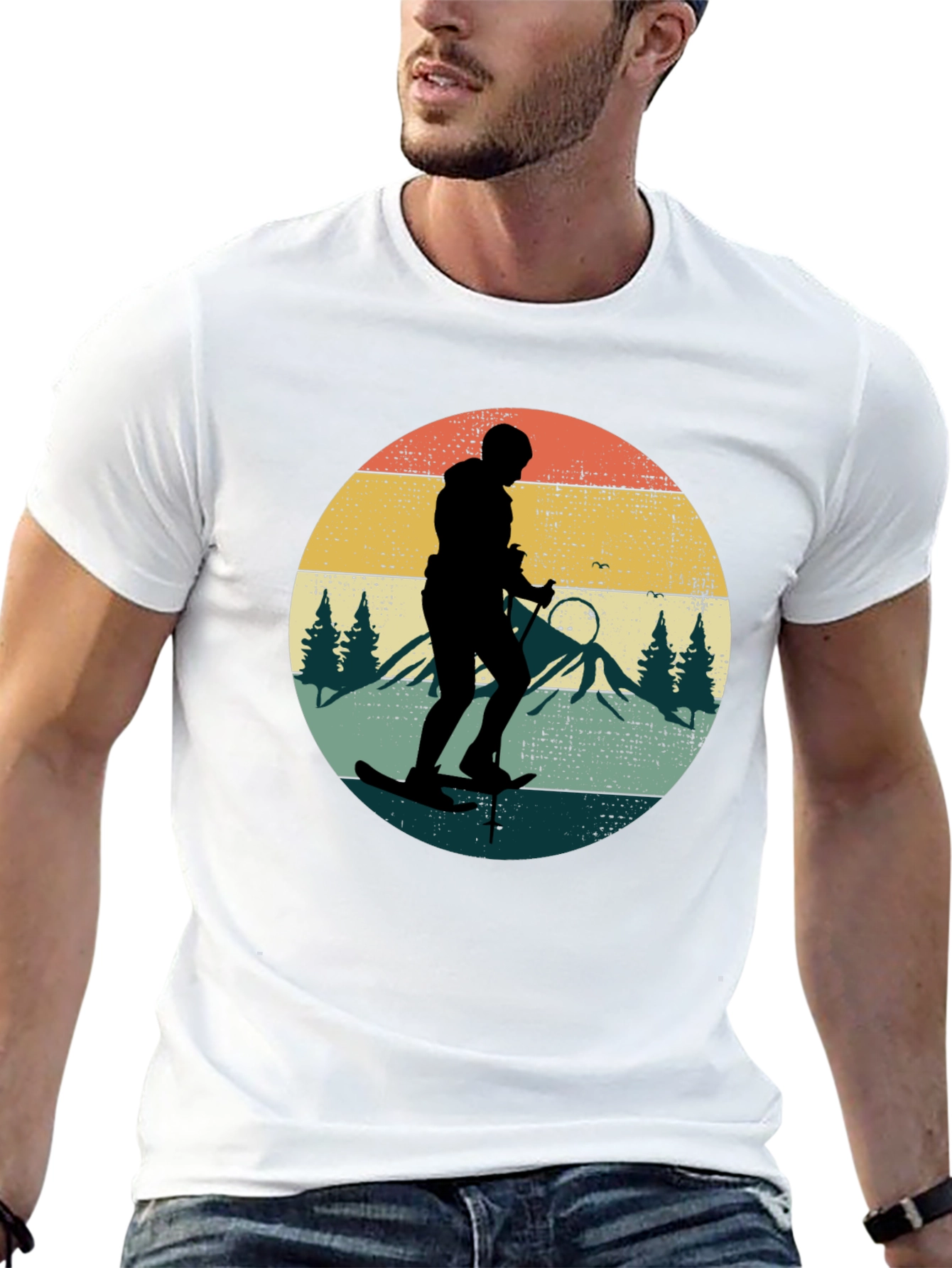 Retro Skiing Silhouette T-Shirt