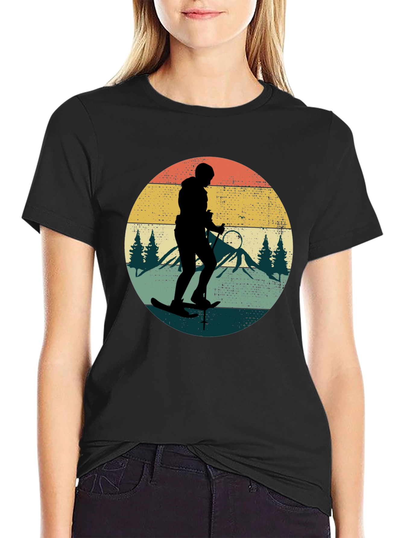 Retro Skiing Silhouette T-Shirt