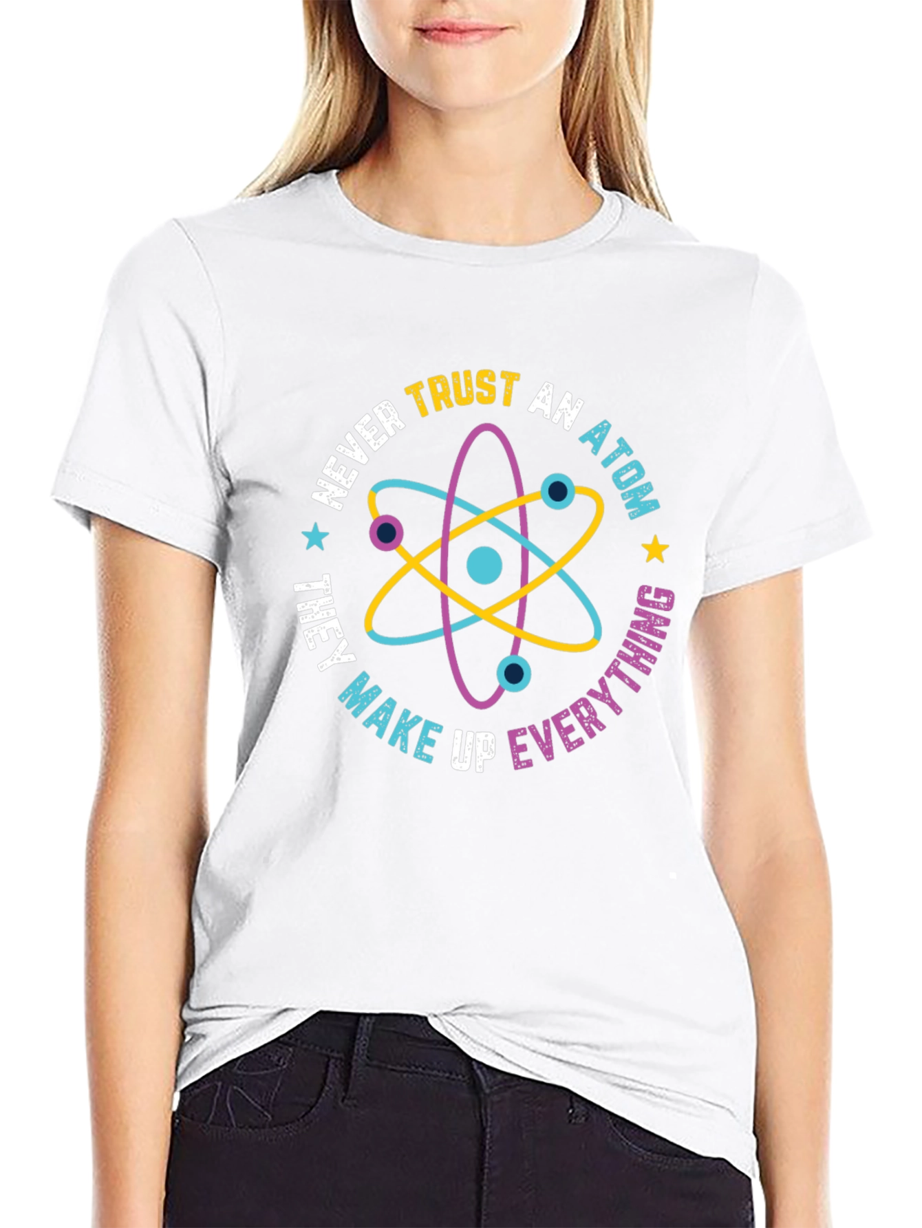 Trust No Atom Graphic Tee - Funny Science Shirt