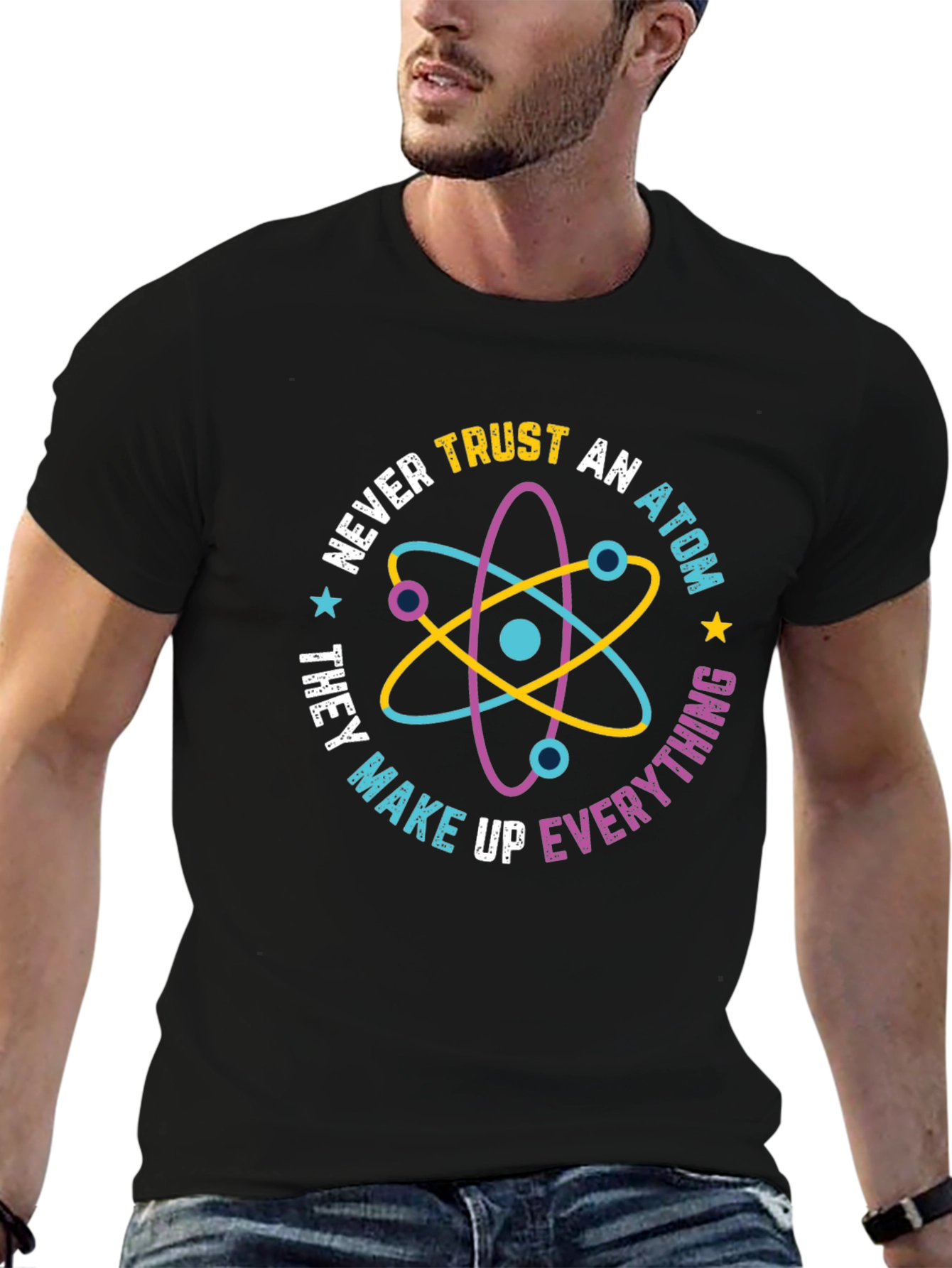 Trust No Atom Graphic Tee - Funny Science Shirt