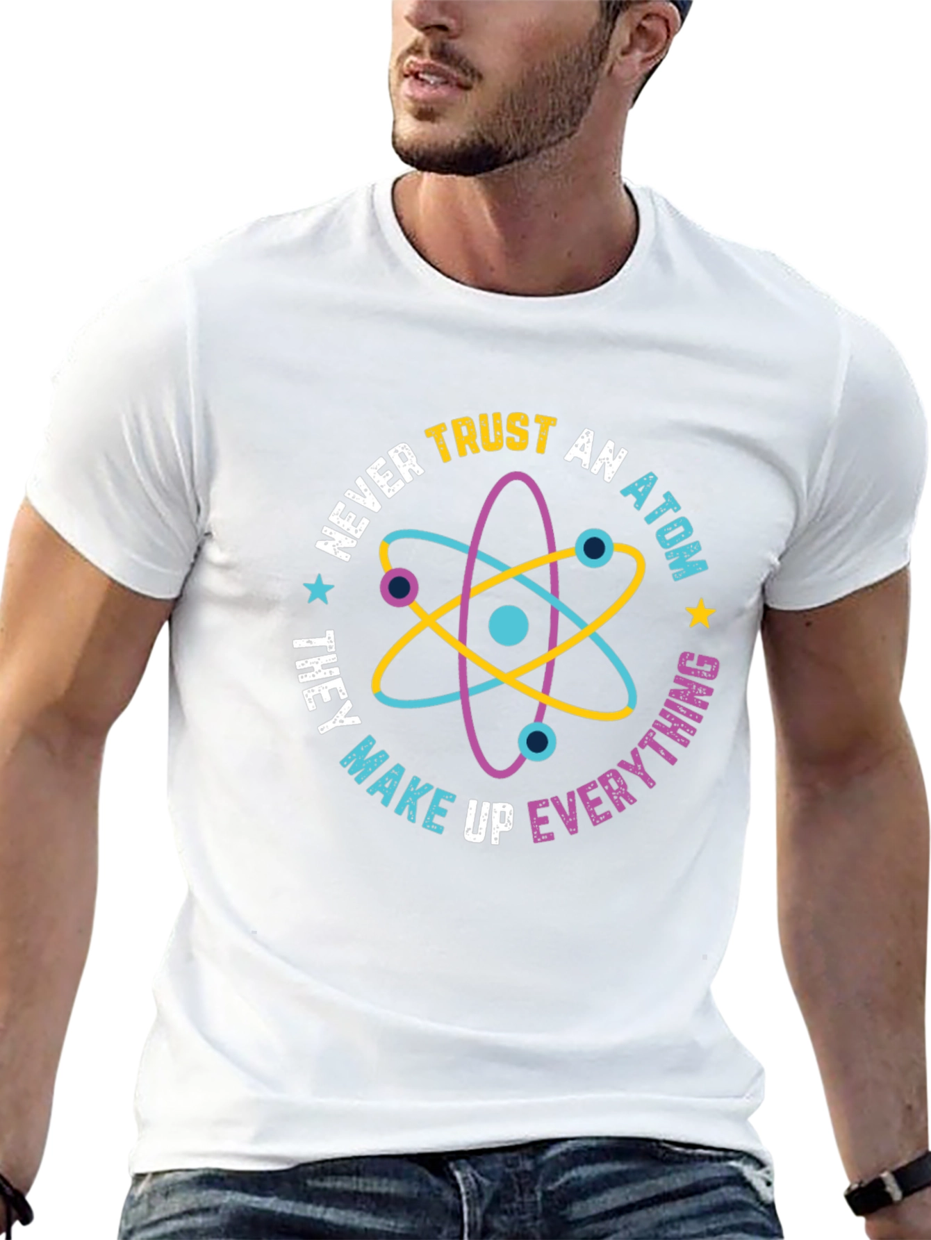 Trust No Atom Graphic Tee - Funny Science Shirt