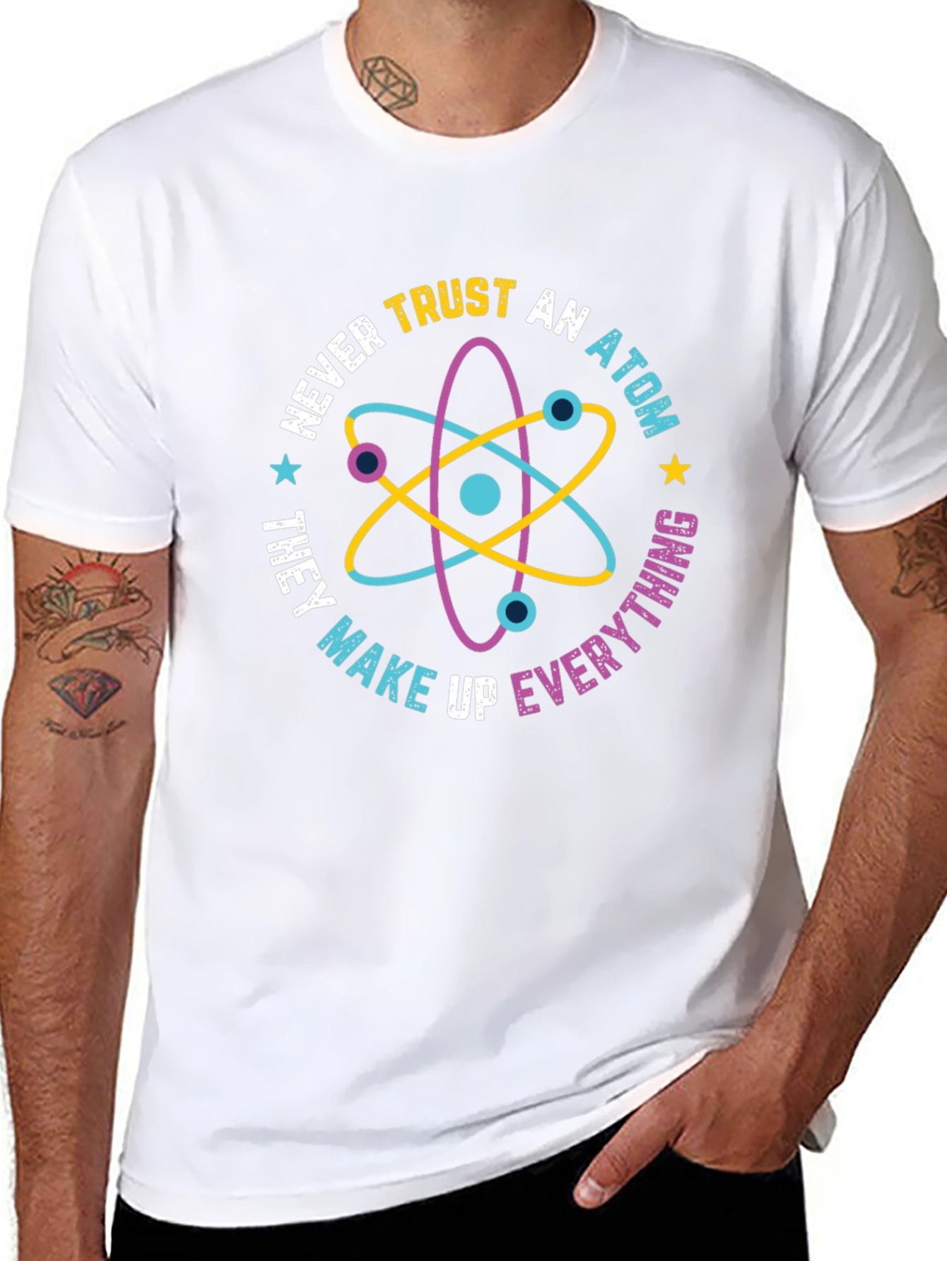 Trust No Atom Graphic Tee - Funny Science Shirt