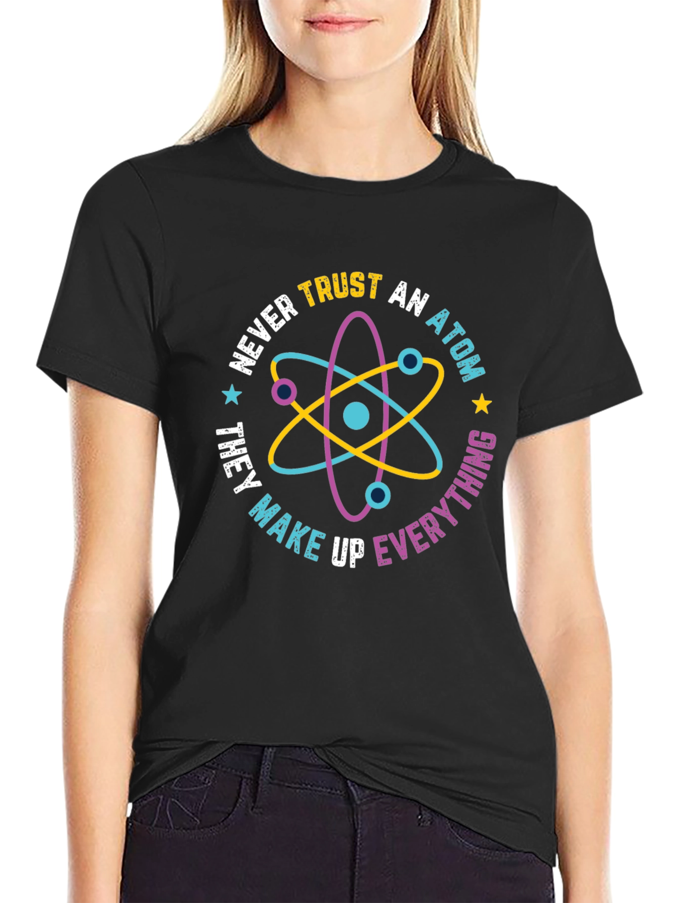 Trust No Atom Graphic Tee - Funny Science Shirt