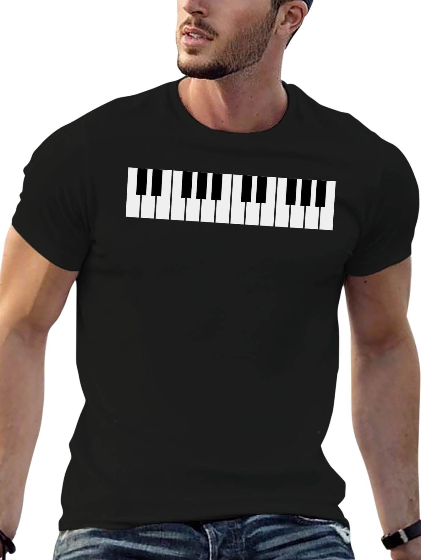 Piano Keys Graphic Tee - Black T-Shirt