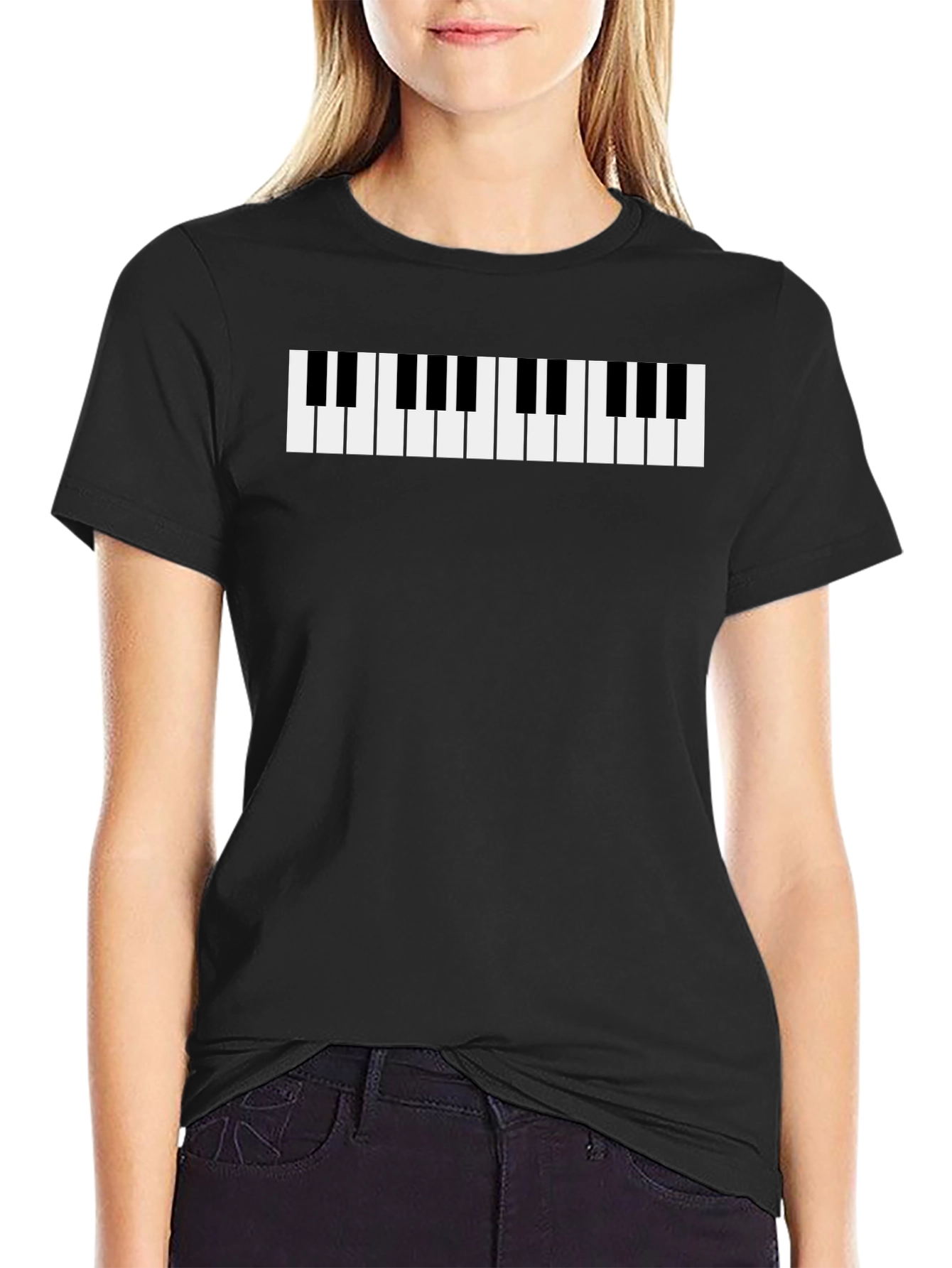 Piano Keys Graphic Tee - Black T-Shirt