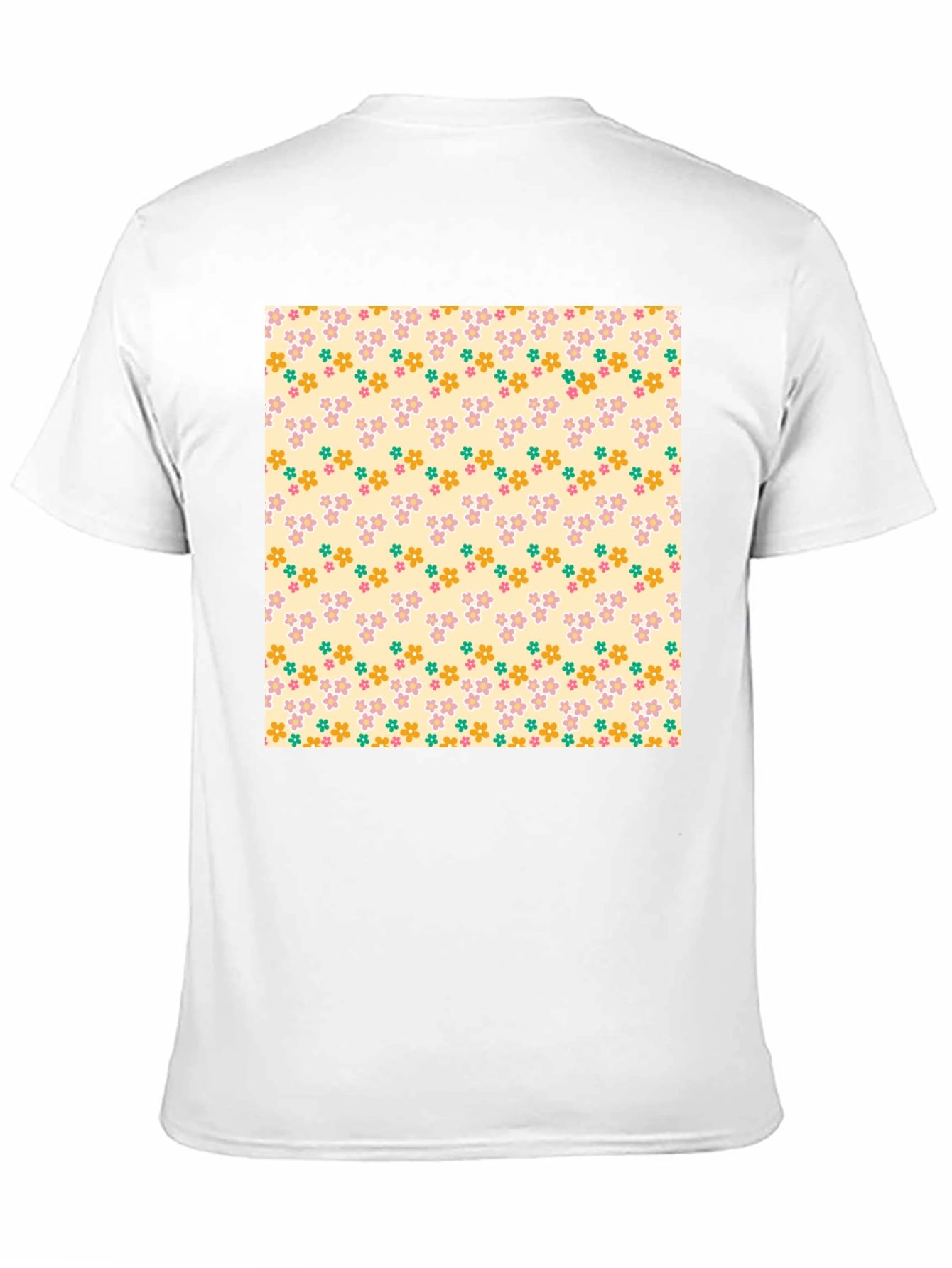 Floral Pattern Black T-Shirt