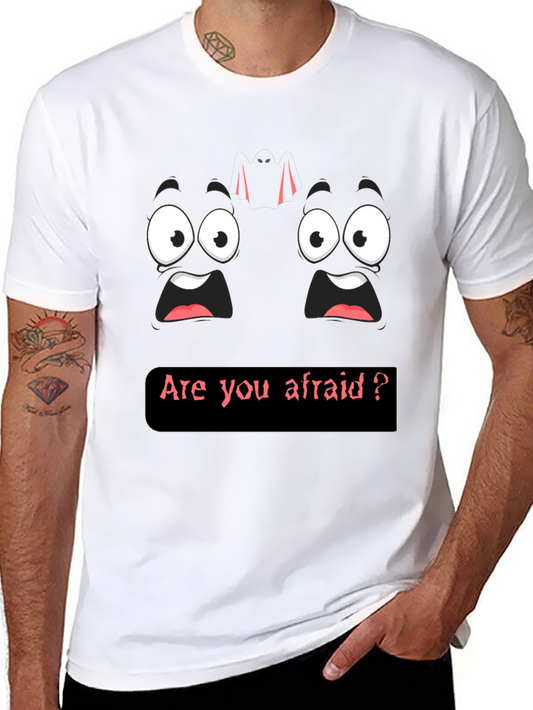 Spooky Face Graphic Tee - Are You Afraid? Halloween T-Shirt