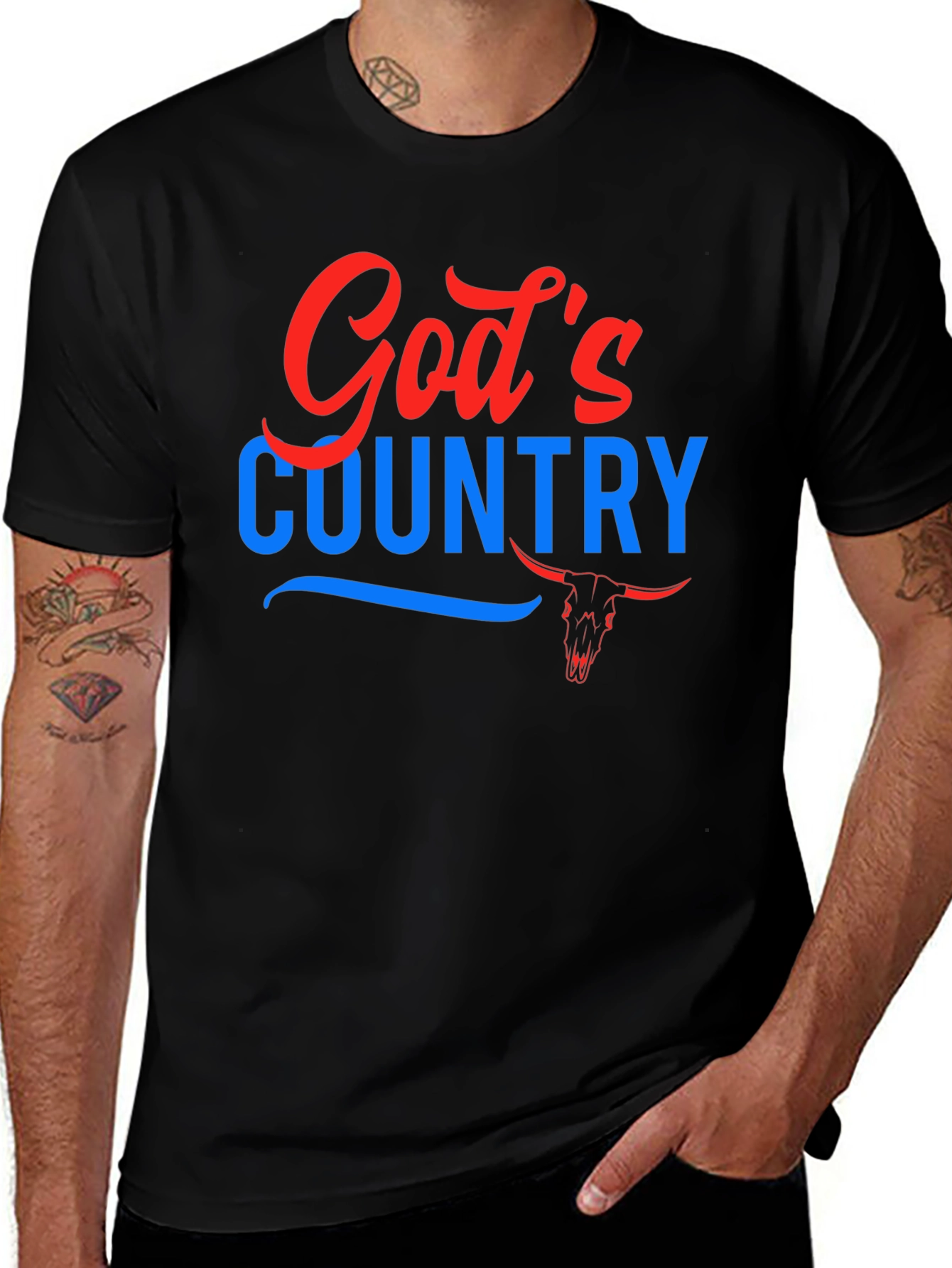 Gods Country Graphic Tee - Patriotic Style