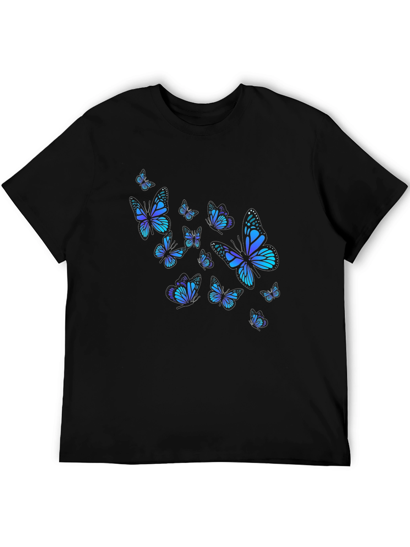 Butterfly Print Black T-Shirt