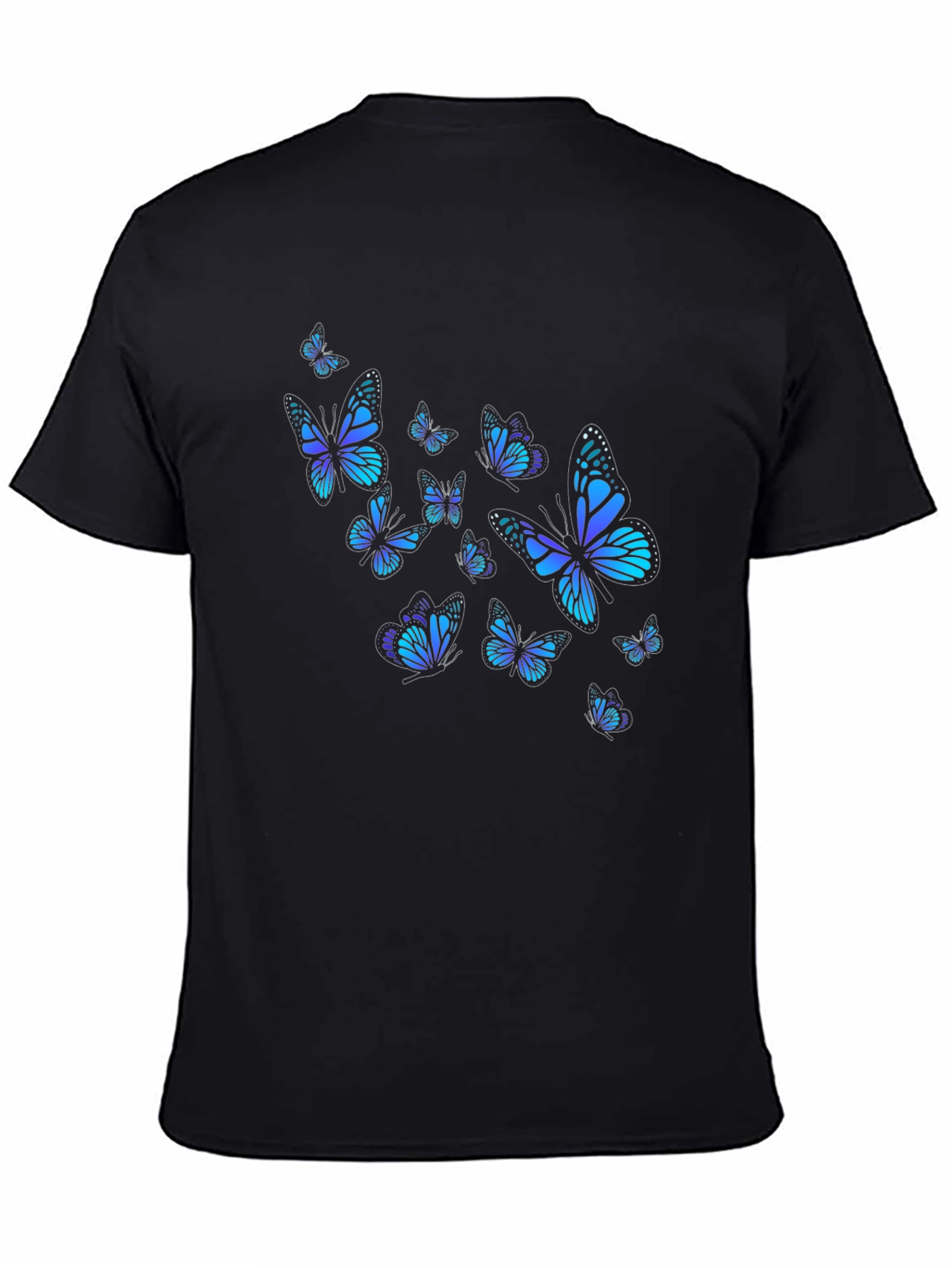 Butterfly Print Black T-Shirt