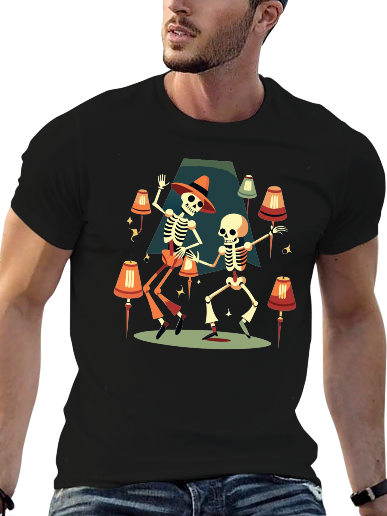 Dancing Skeletons Graphic Tee - Halloween