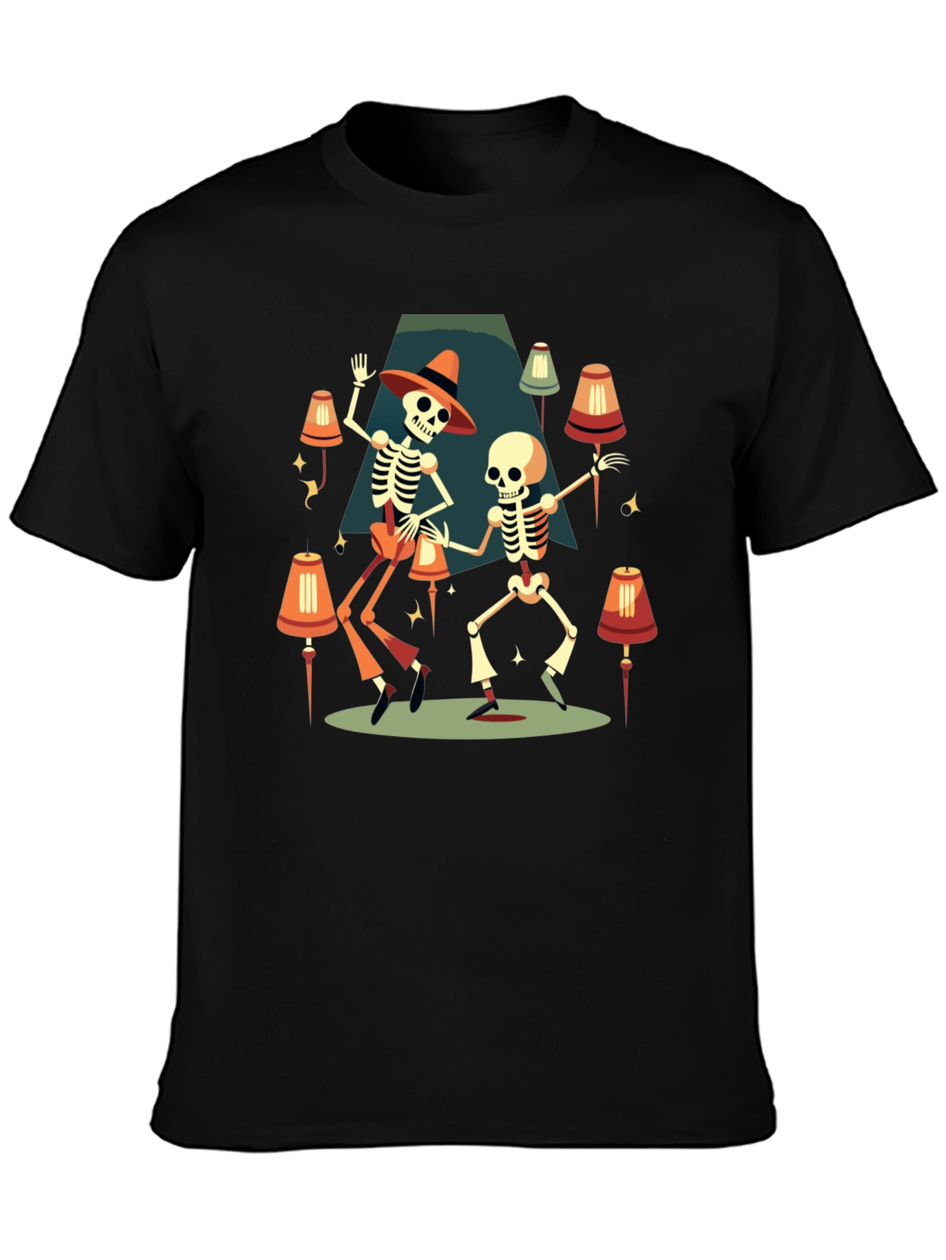 Dancing Skeletons Graphic Tee - Halloween