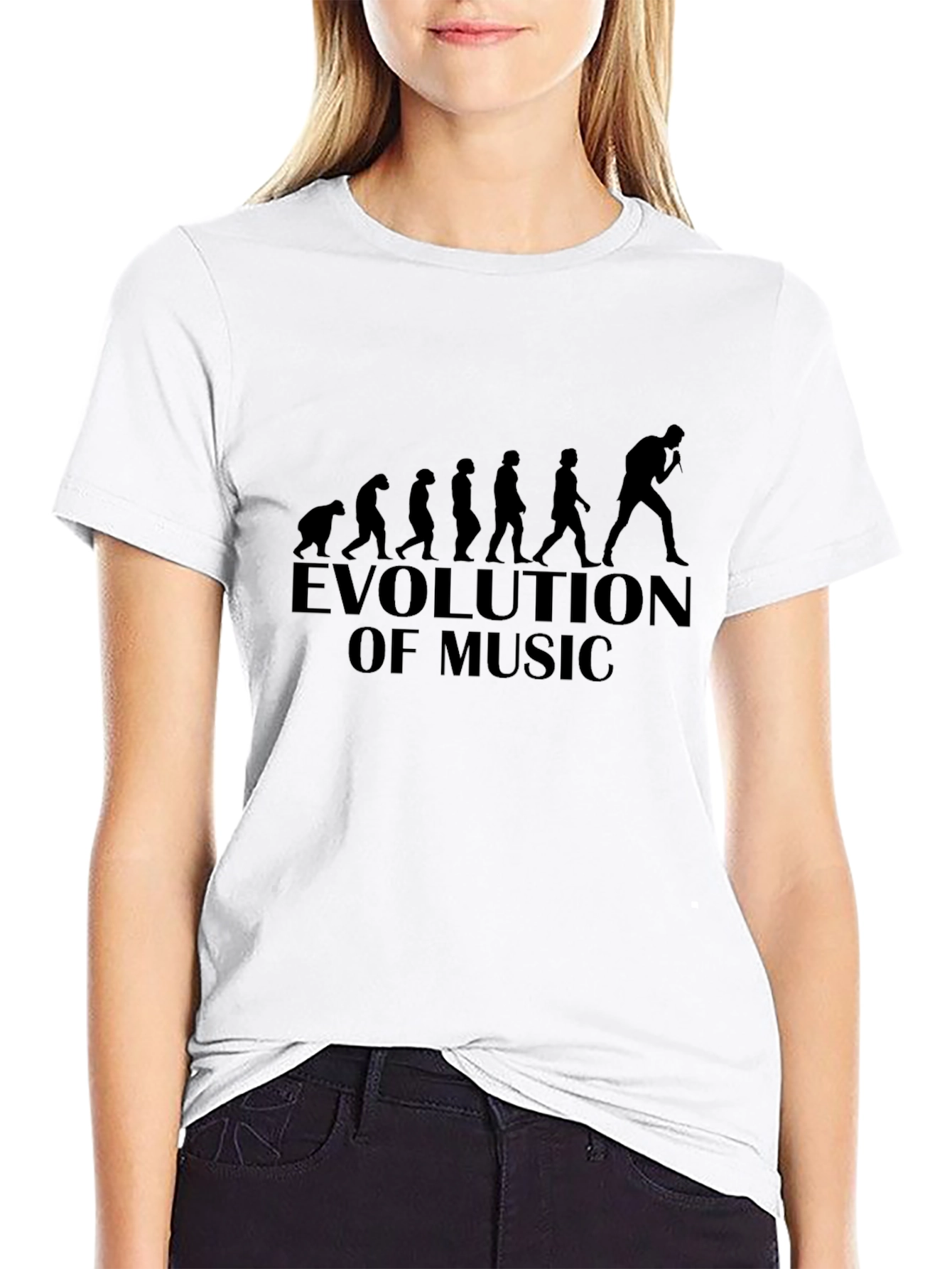 Evolution of Music Graphic T-Shirt - Black