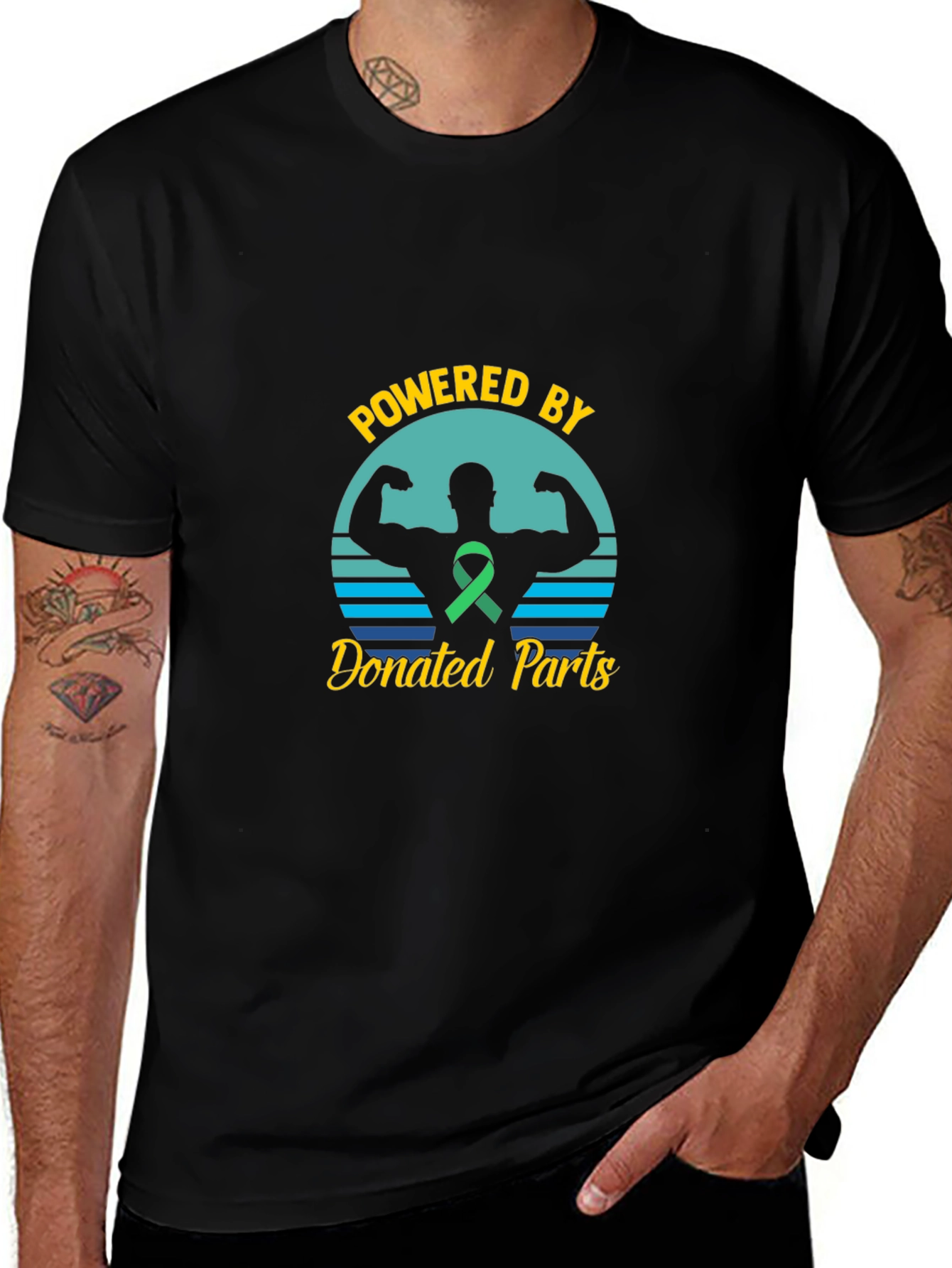 Powered By Donated Parts Black T-Shirt
