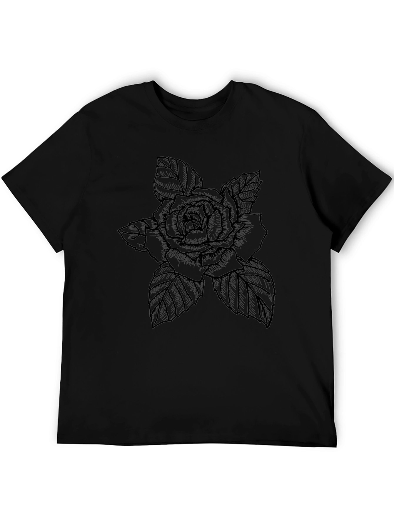 Black Rose Graphic T-Shirt - Stylish Floral Tee